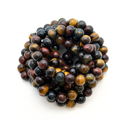 Tricolor Tiger Eye Bracelet 10mm - 10 Pcs