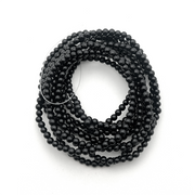 Black Tourmaline Bracelet (A-Grade) 4mm - 10 Pcs