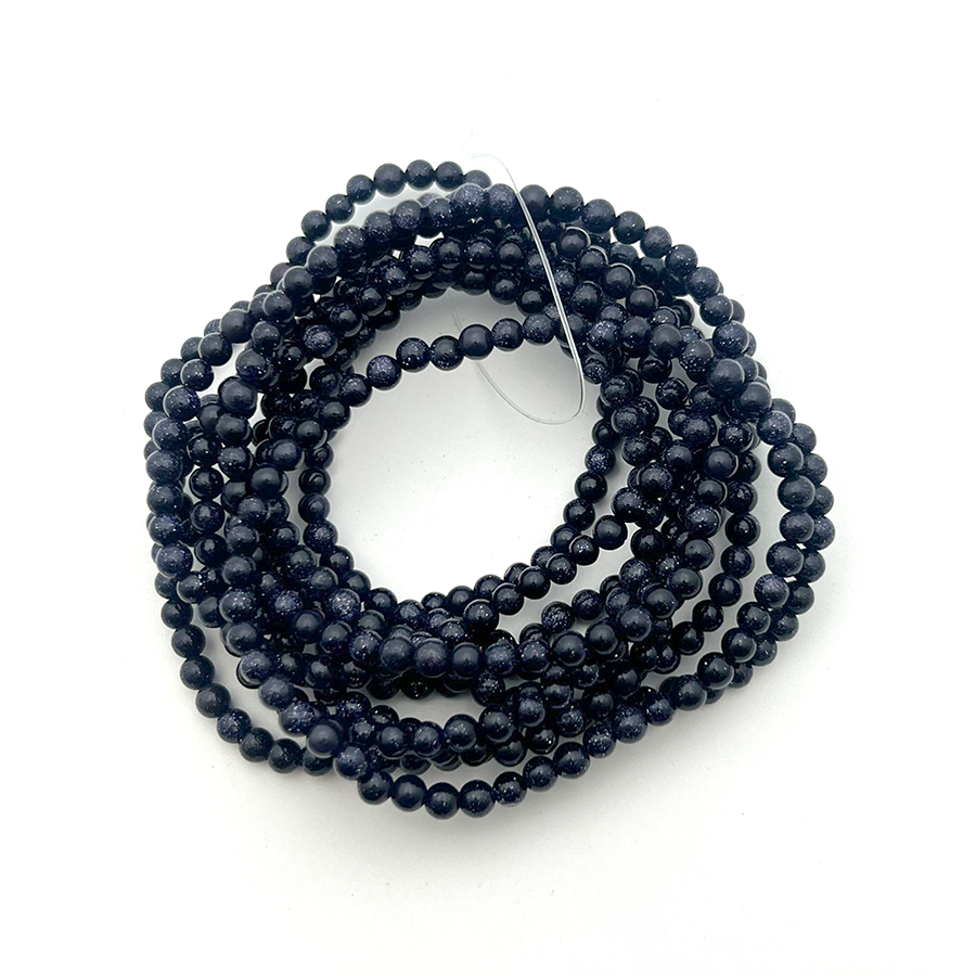 Blue Goldenstone Bracelet 4mm - 10 Pcs