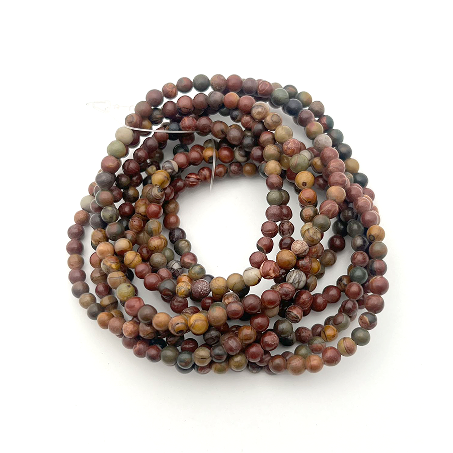 Picasso Jasper Bracelet 4mm - 10 Pcs