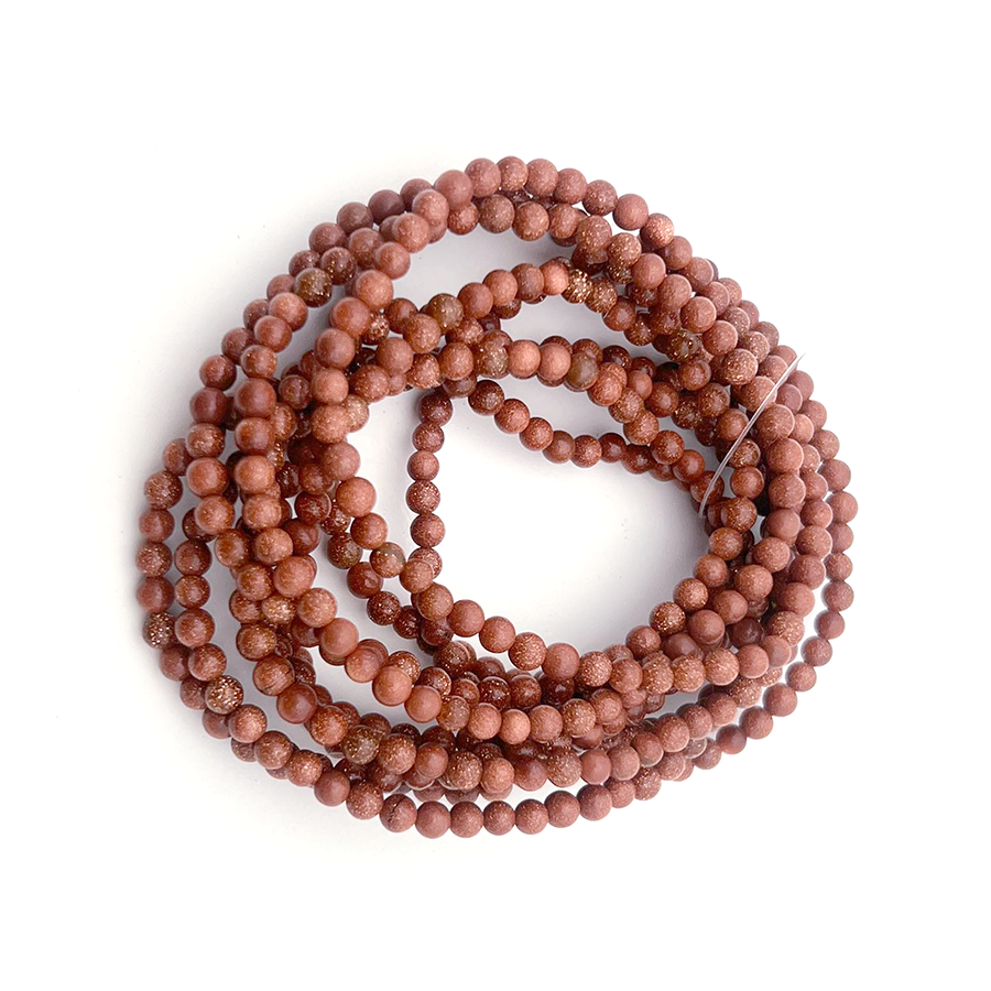 Red Goldenstone Bracelet 4mm  - 10 Pcs