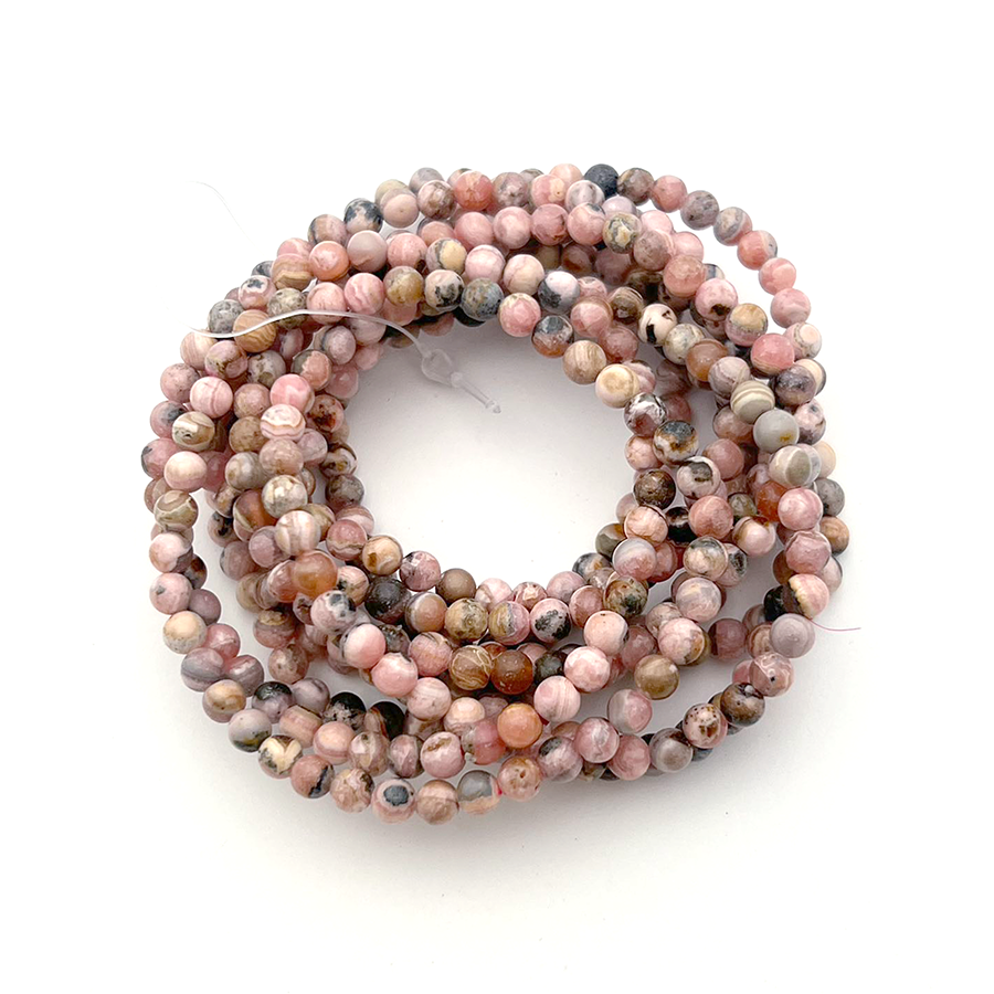 Rhodochrosite Bracelet 4mm - 10 Pcs