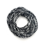 Snowflake Obsidian Bracelet 4mm - 10 Pcs