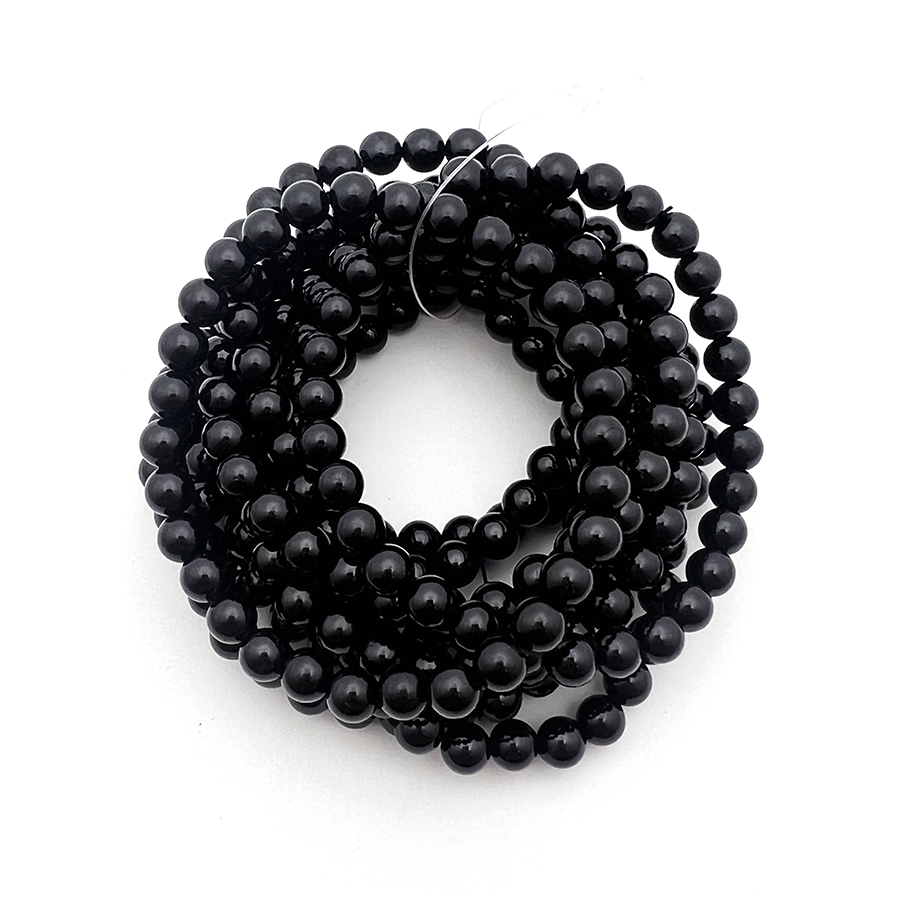Black Tourmaline Bracelet (A-Grade) 6mm - 10 Pcs