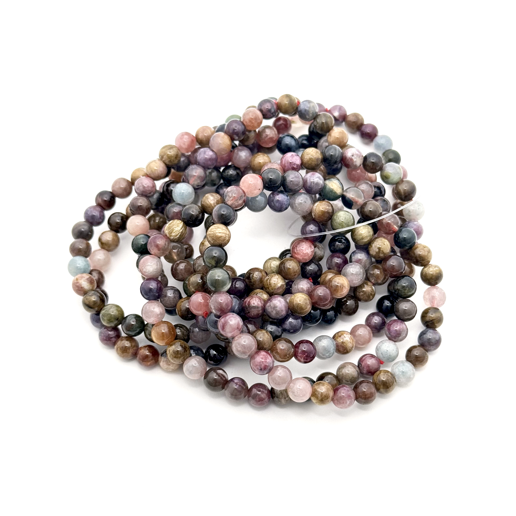 Multicolor Tourmaline Bracelet 6mm - 10 Pcs