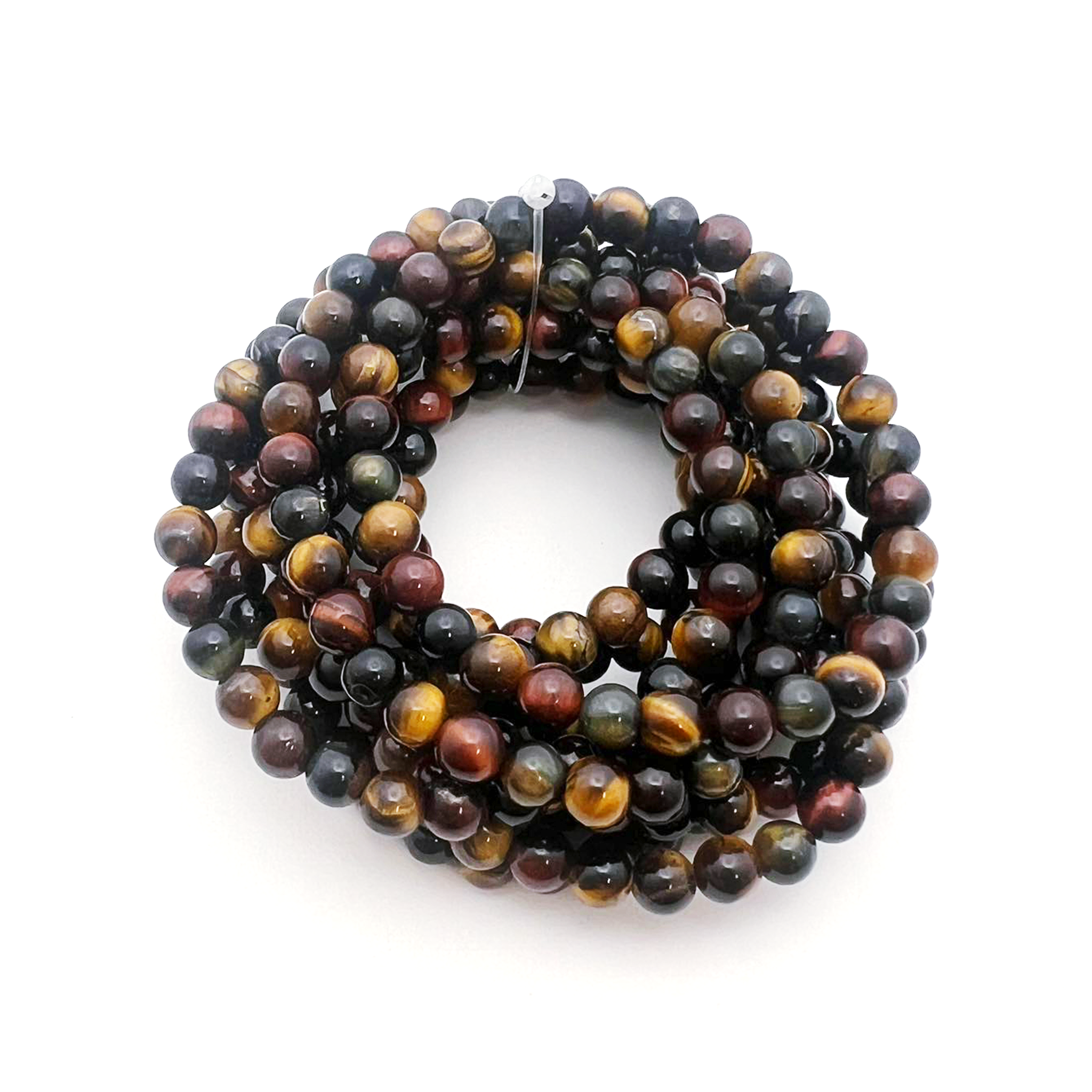 Tricolor Tiger Eye Bracelet 6mm - 10 Pcs