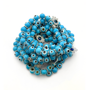 Evil Eye Beaded Bracelet 8mm - Light Blue - 10 Pcs