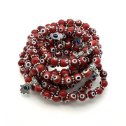 Red Evil Eye Beaded Bracelet 8mm - 10 Pcs