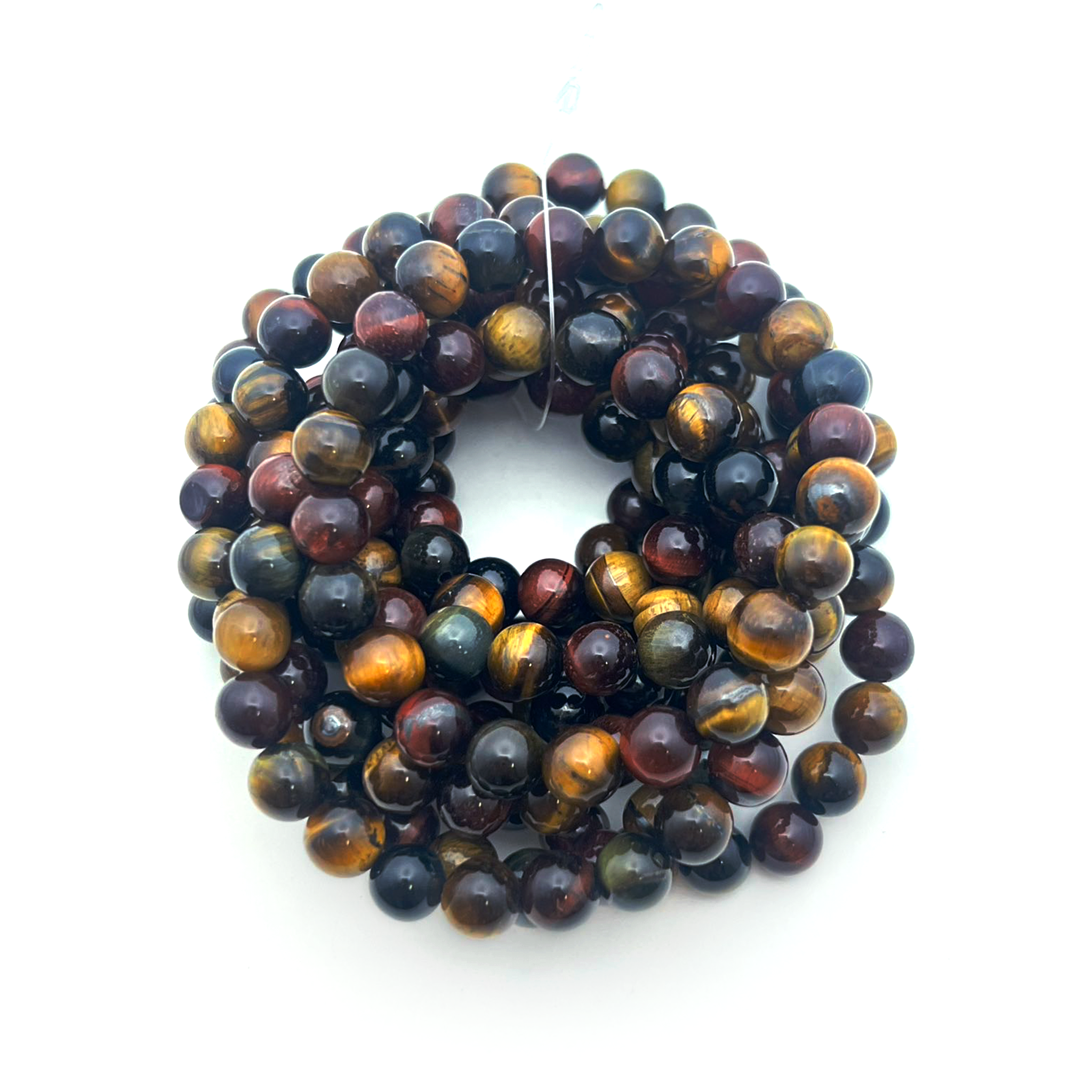 Tricolor Tiger Eye Bracelet 8mm - 10 Pcs