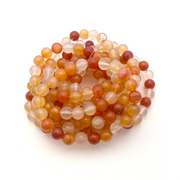 Orange Red Carnelian Bracelet 8mm - 10 Pcs