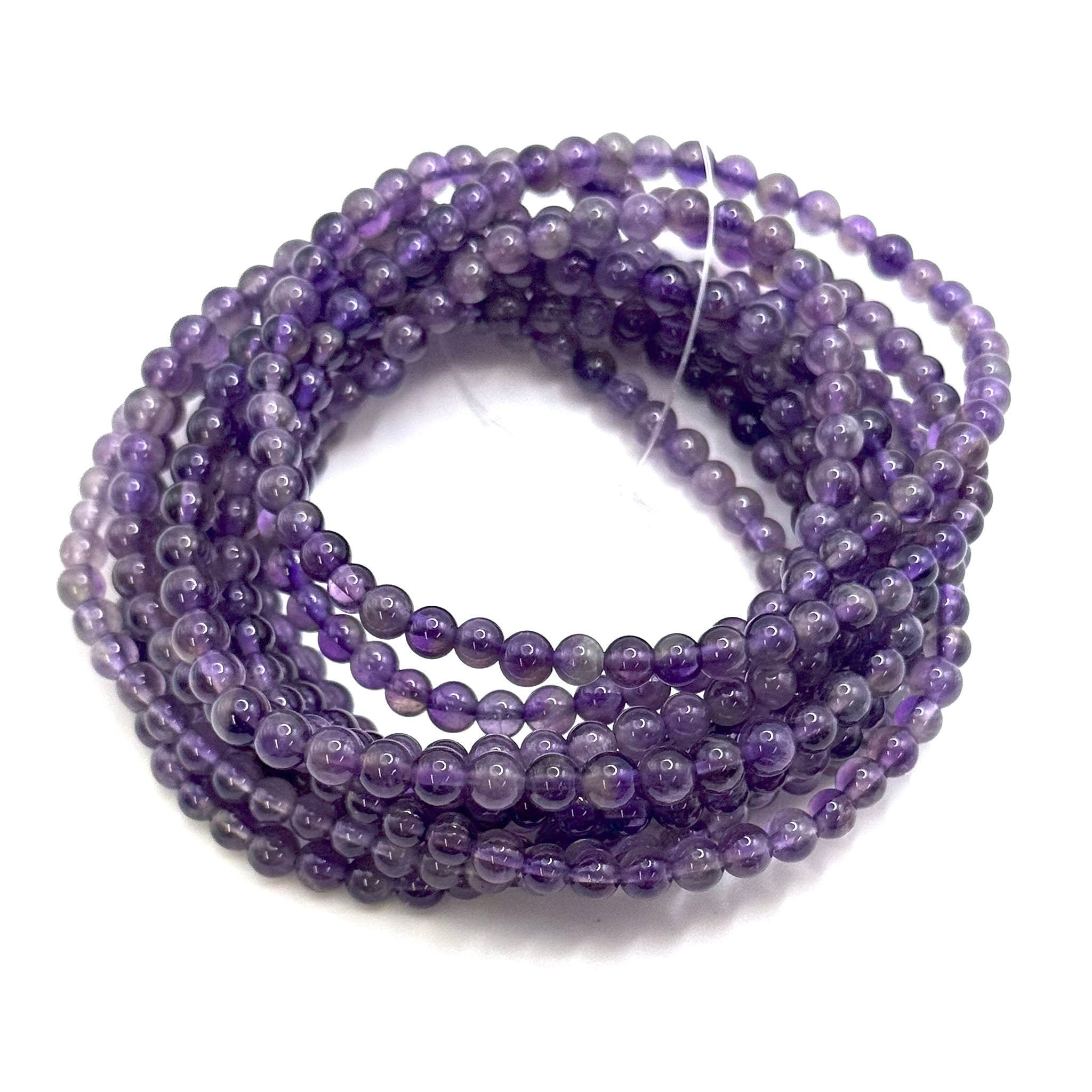 Amethyst Bracelet 4mm - 10 Pcs