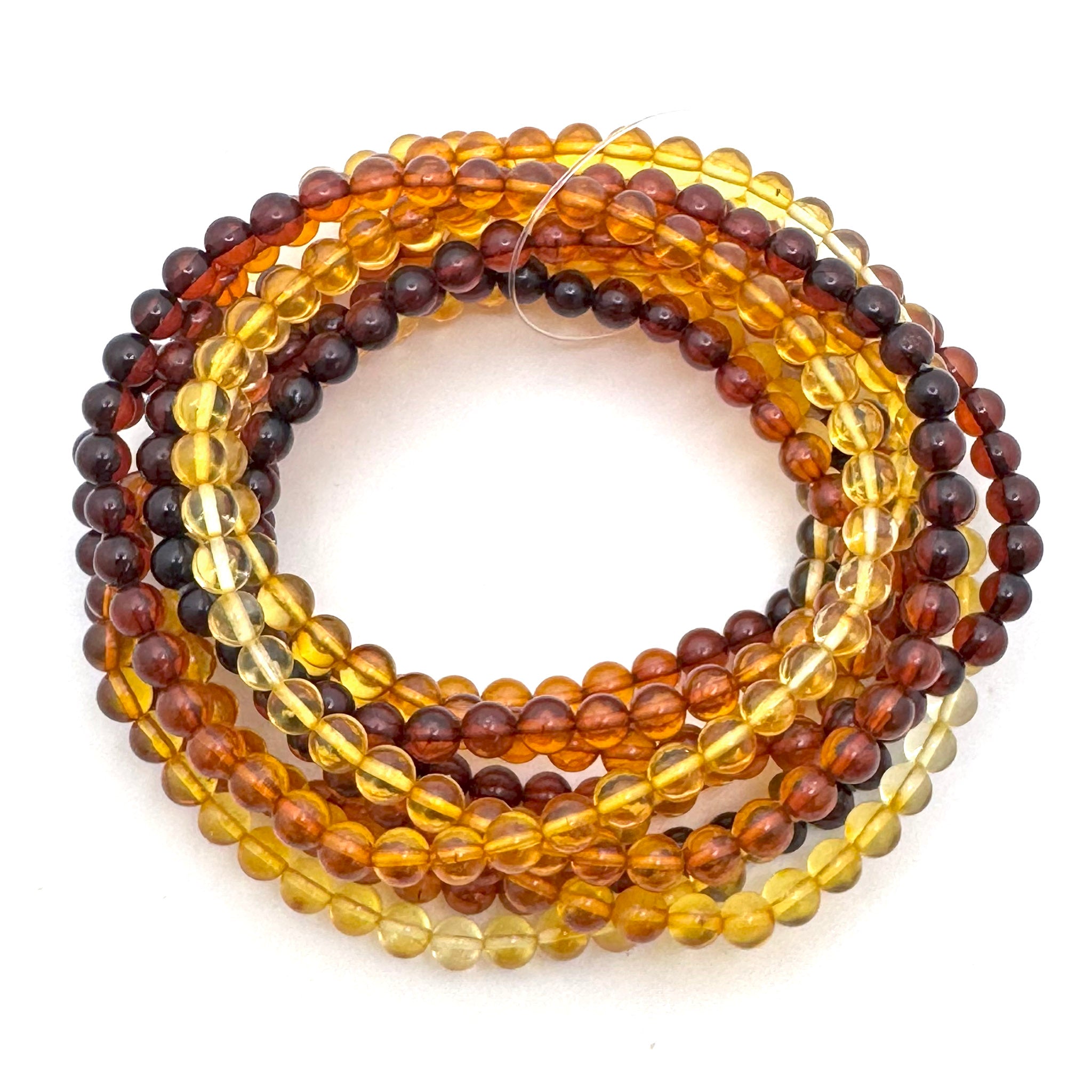 Natural Amber Bracelet 5mm - 10 Pcs
