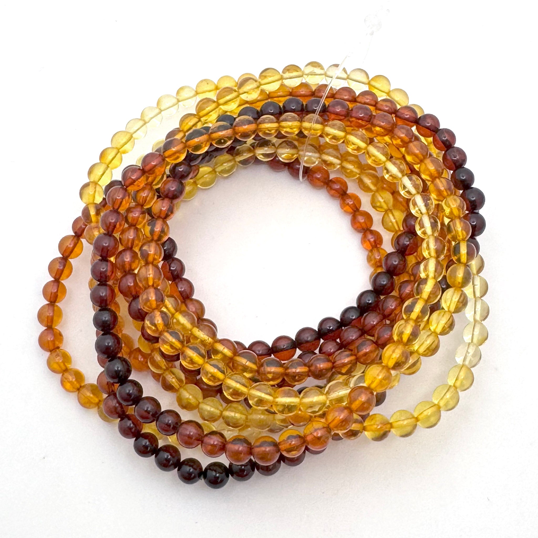 Natural Amber Bracelet 5mm - 10 Pcs