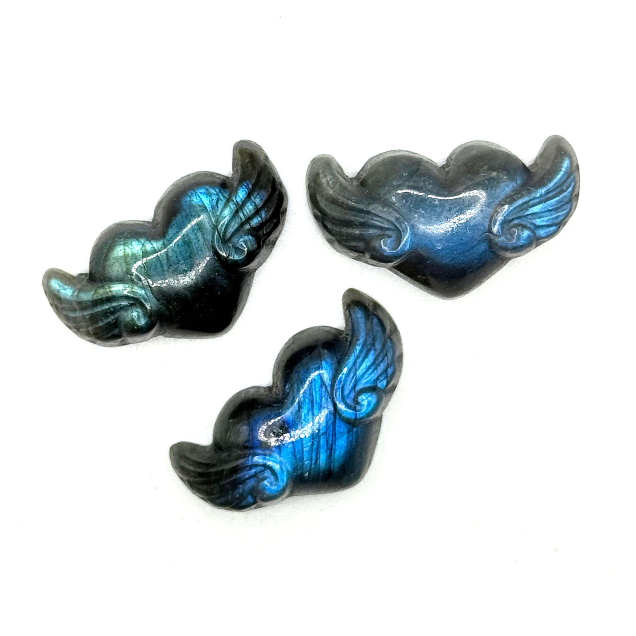 Labradorite Heart Wing Cabochon 1.2 Inches
