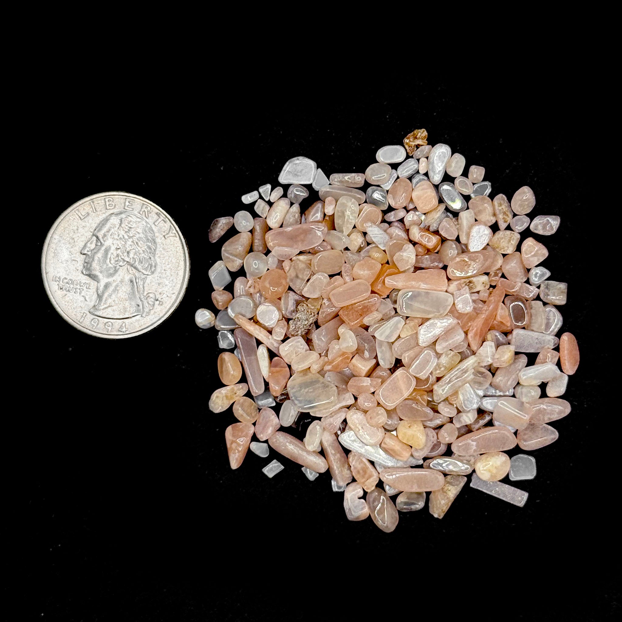 Peach Moonstone Mini Chips - 1 Pound