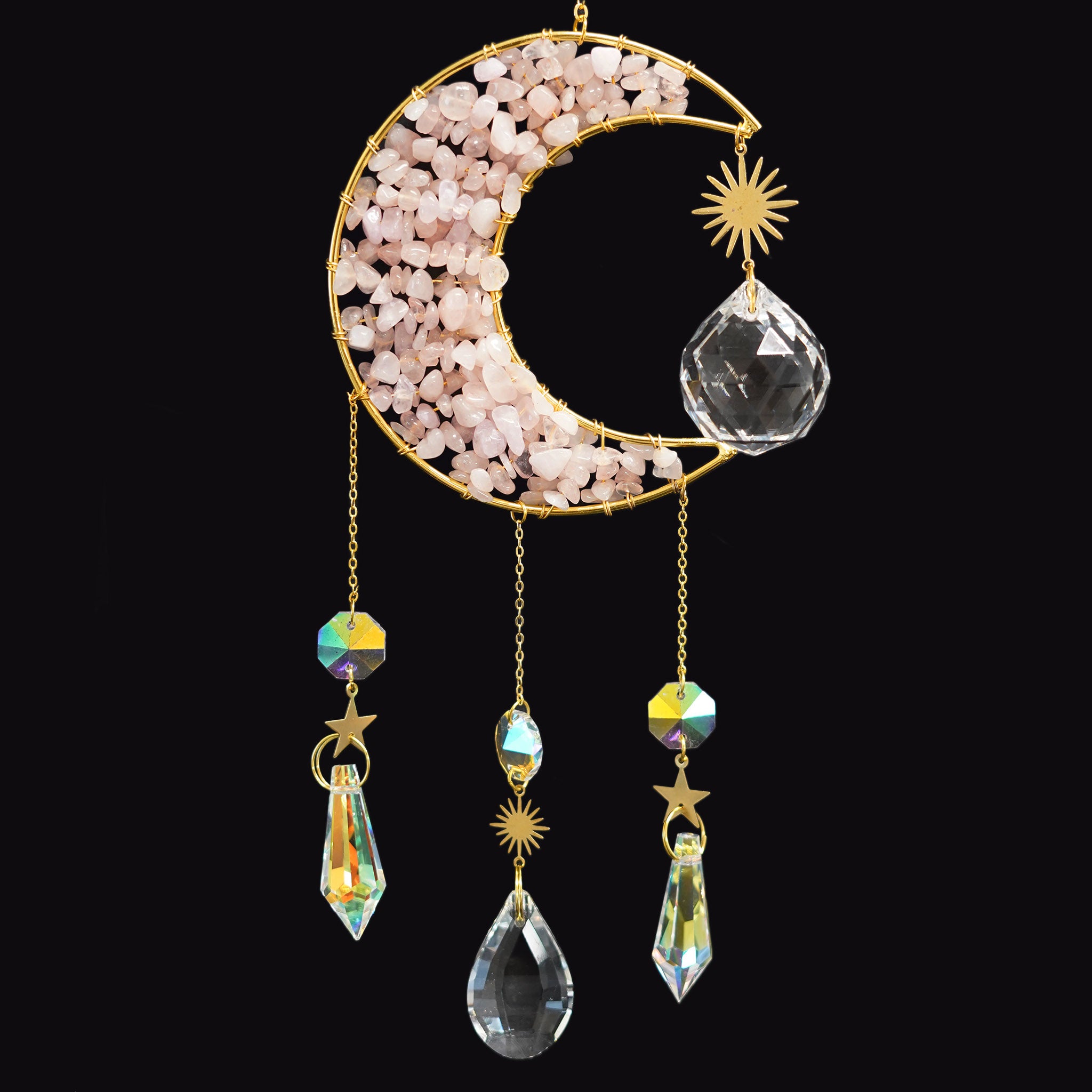 Suncatcher Moon - Rose Quartz