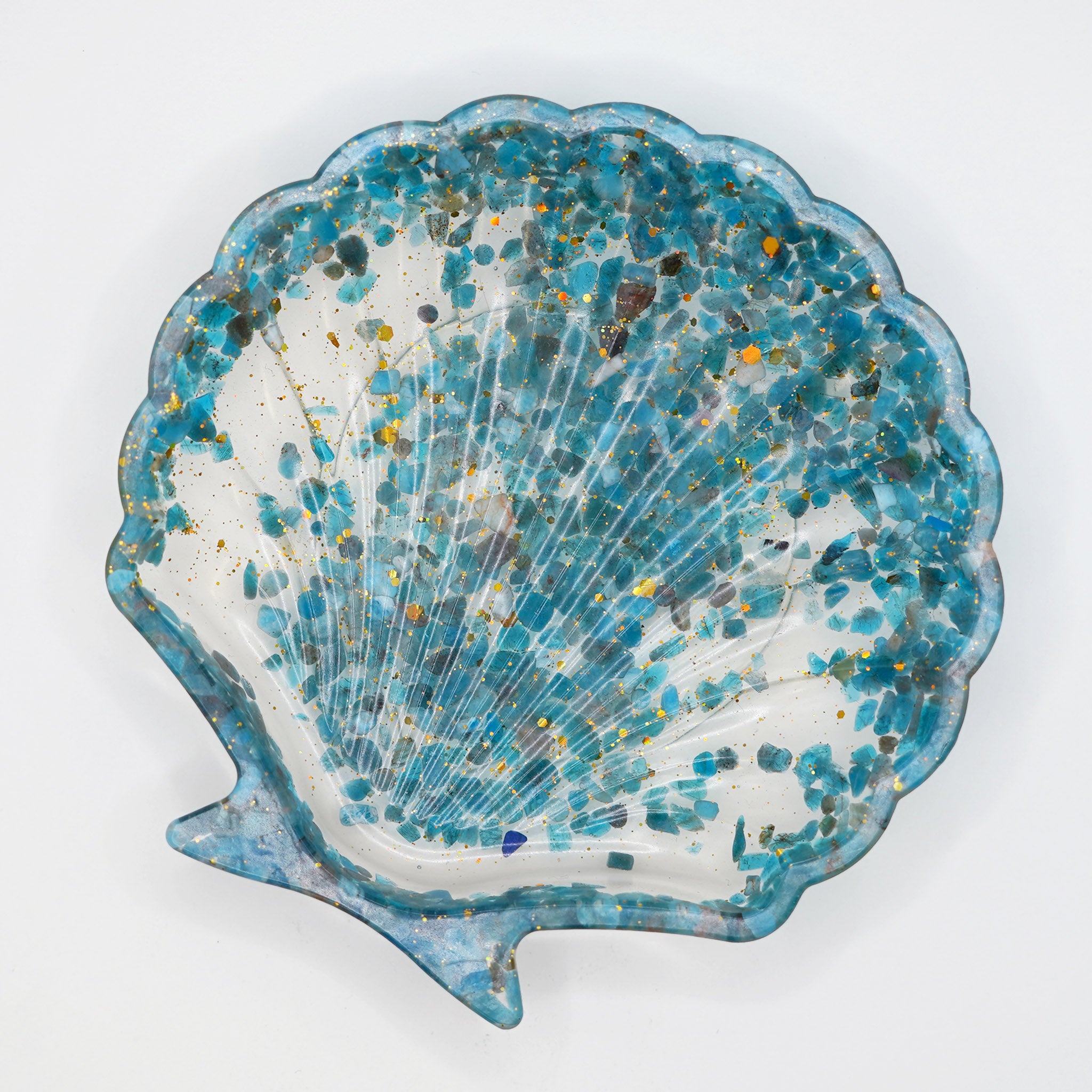Crystal in Resin Seashell Tray