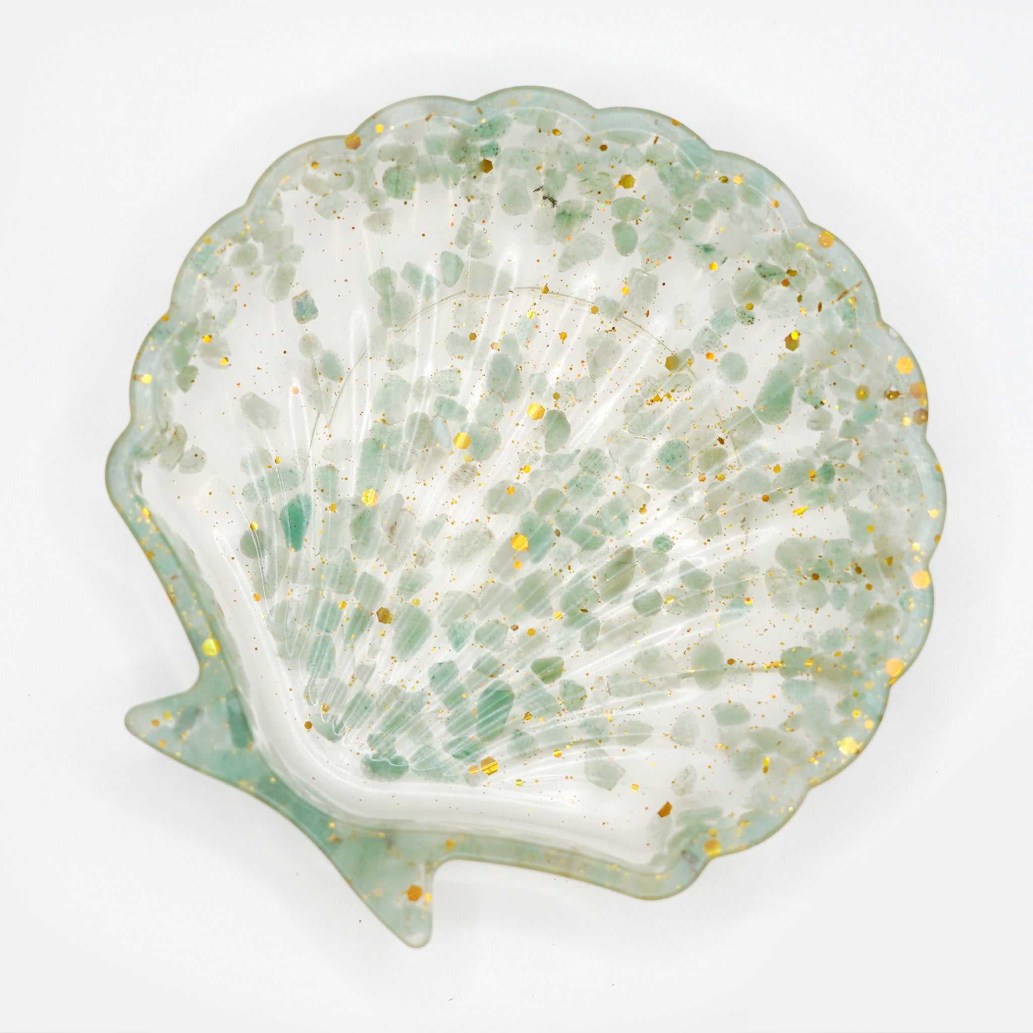 Crystal in Resin Seashell Tray