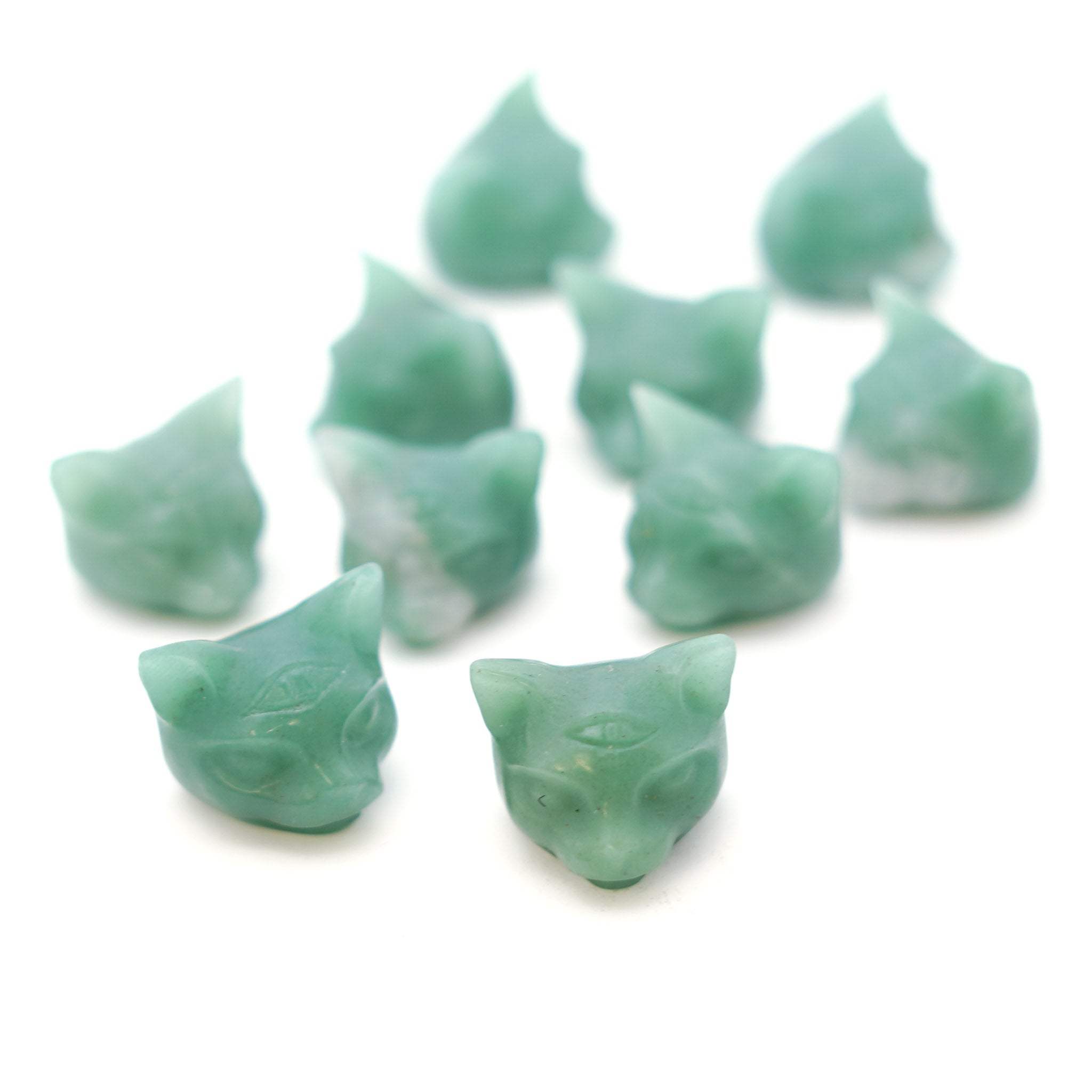 Cat Head with Third Eye 1 Inche - 10 Pcs