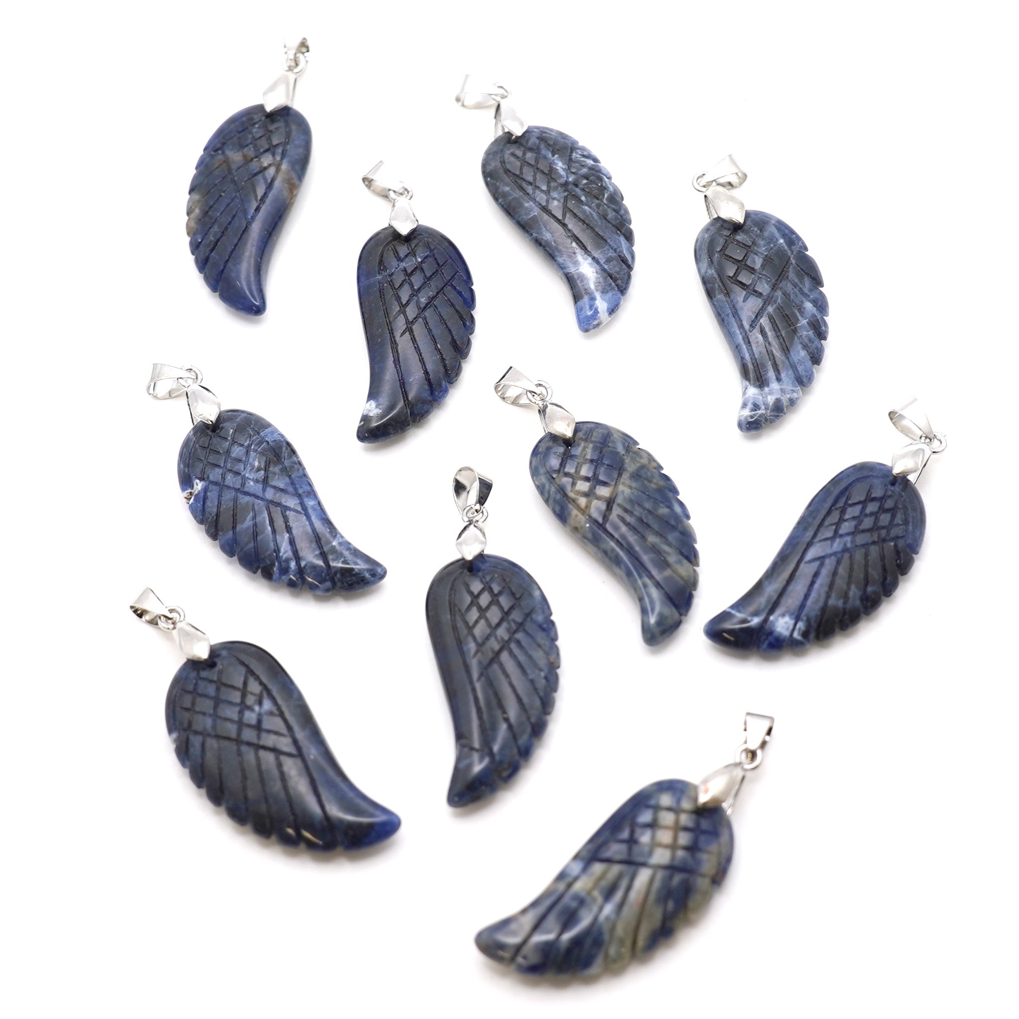 Puffy Wing Pendant 1.4 Inches - 10 Pcs
