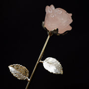 Rose with Silver Metal Stem