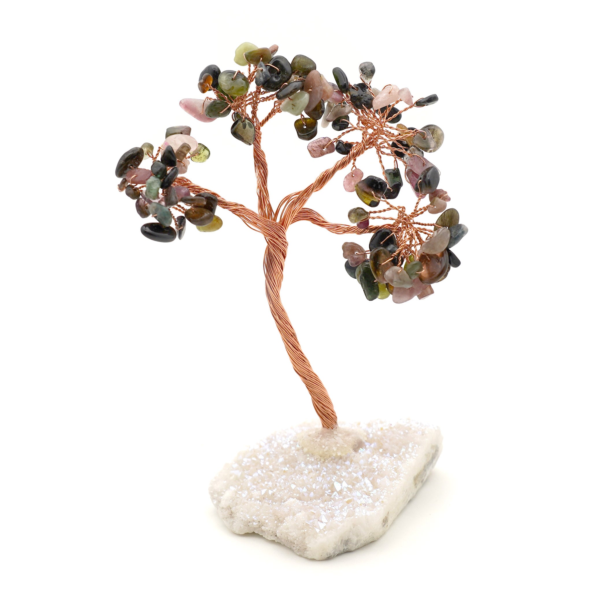Wire Gem Tree on Quartz Cluster