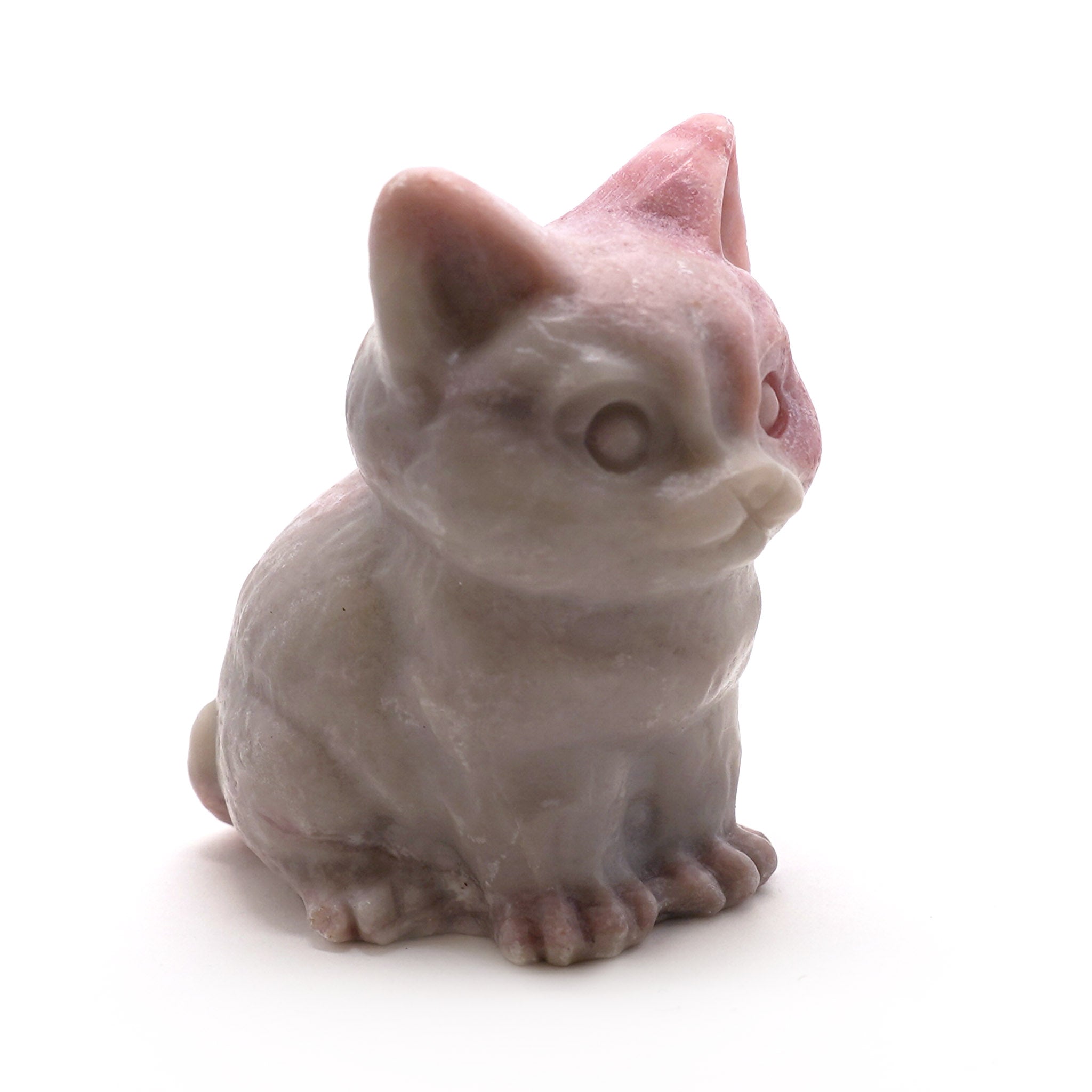 Chubby Cat with Fur Detail Sitting 3 Inches