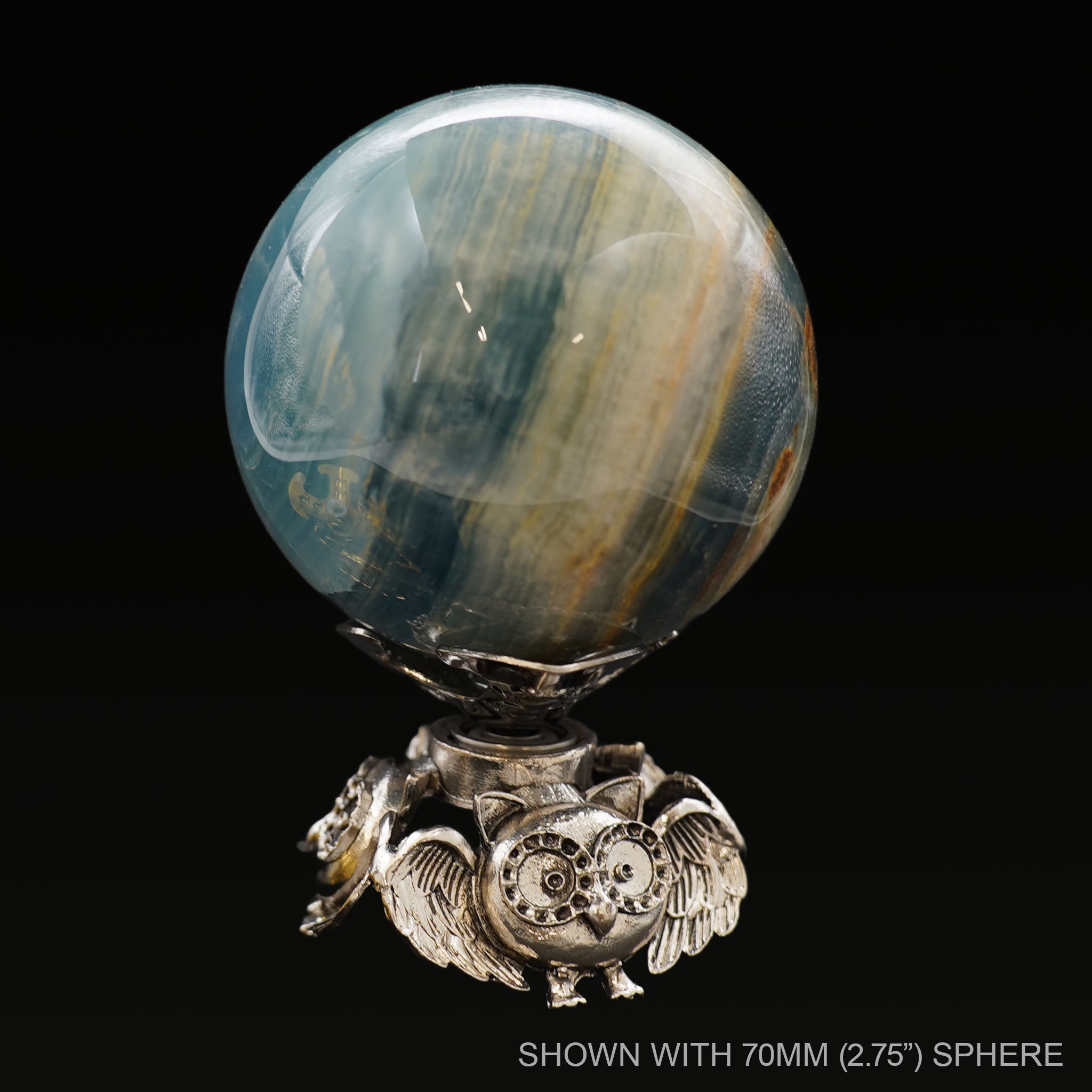 Owl Trio Rotating Sphere Stand