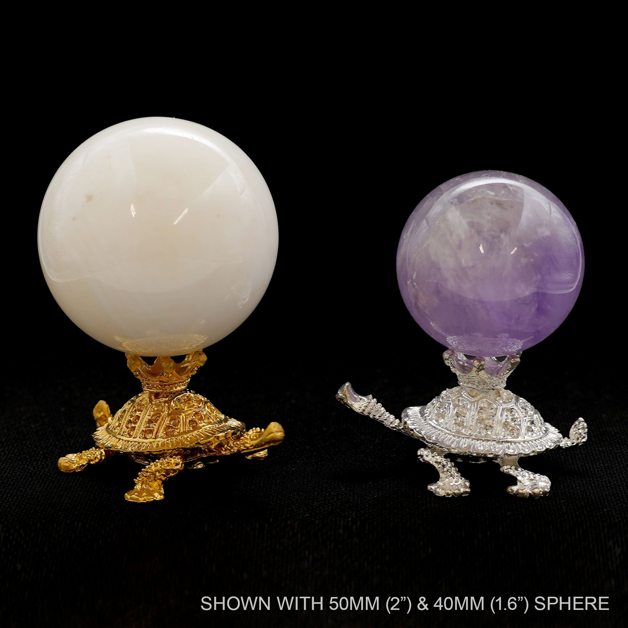 Turtle with Small Crown Sphere Stand