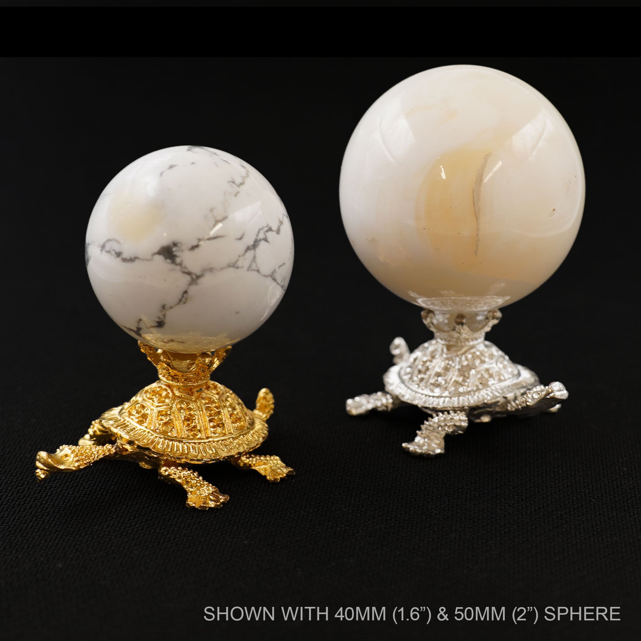 Turtle with Small Crown Sphere Stand