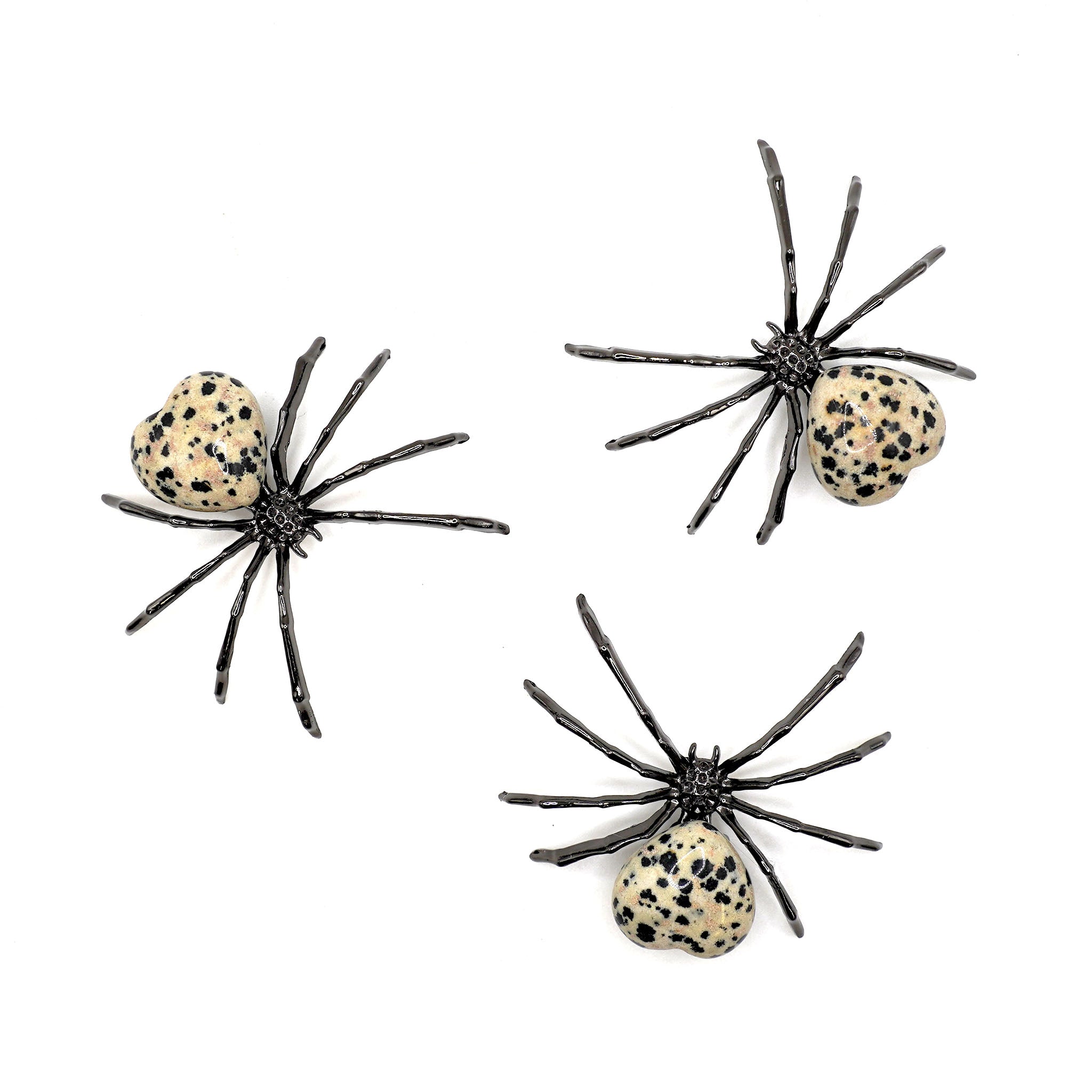 Metal Spider with Crystal Heart - 5 Pcs