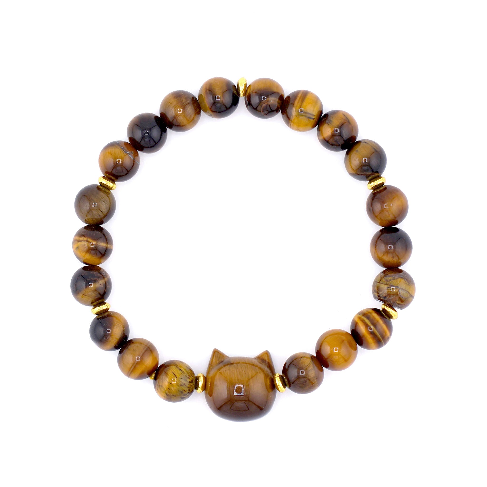 Cat Head Bracelet 8mm - 10 Pcs
