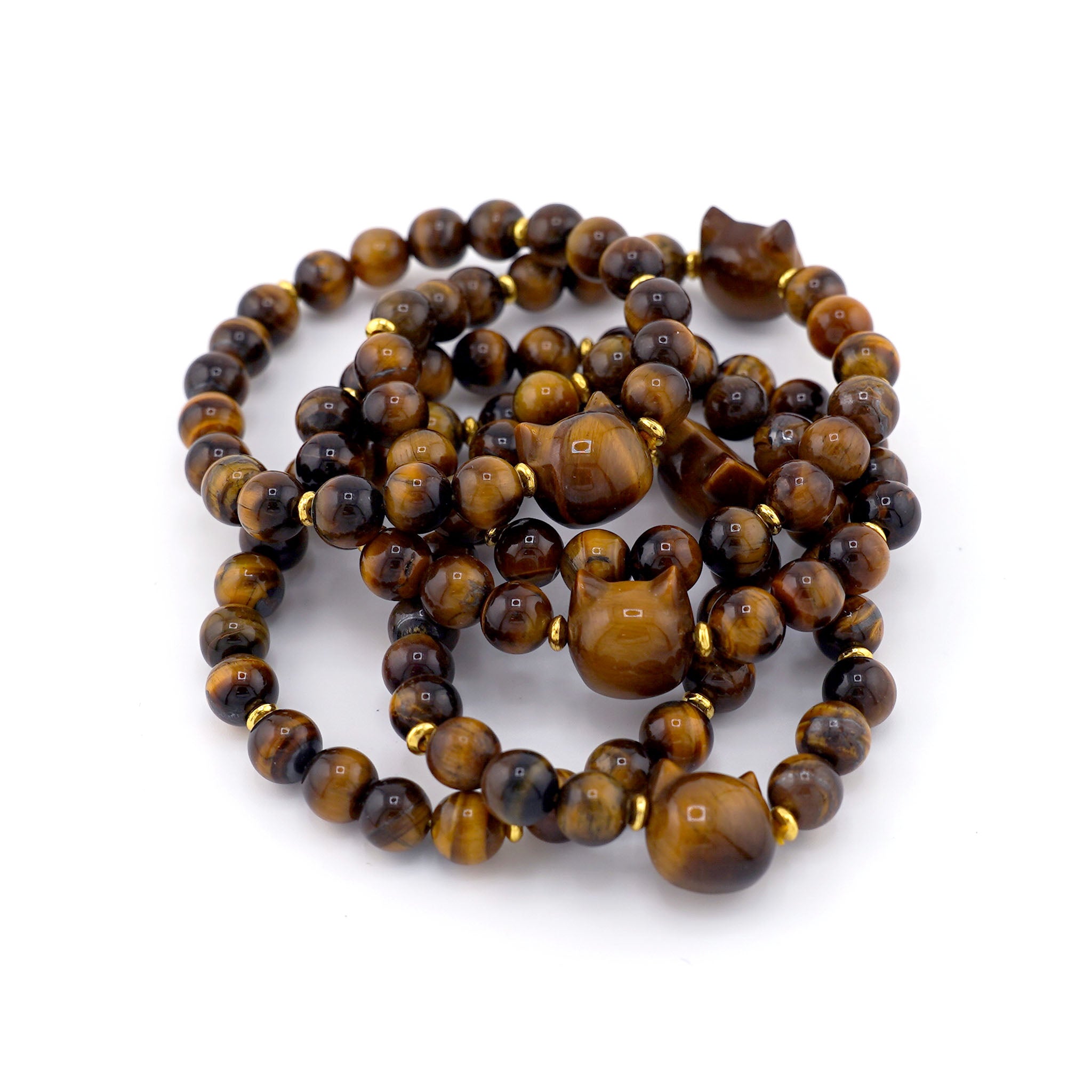 Cat Head Bracelet 8mm - 10 Pcs