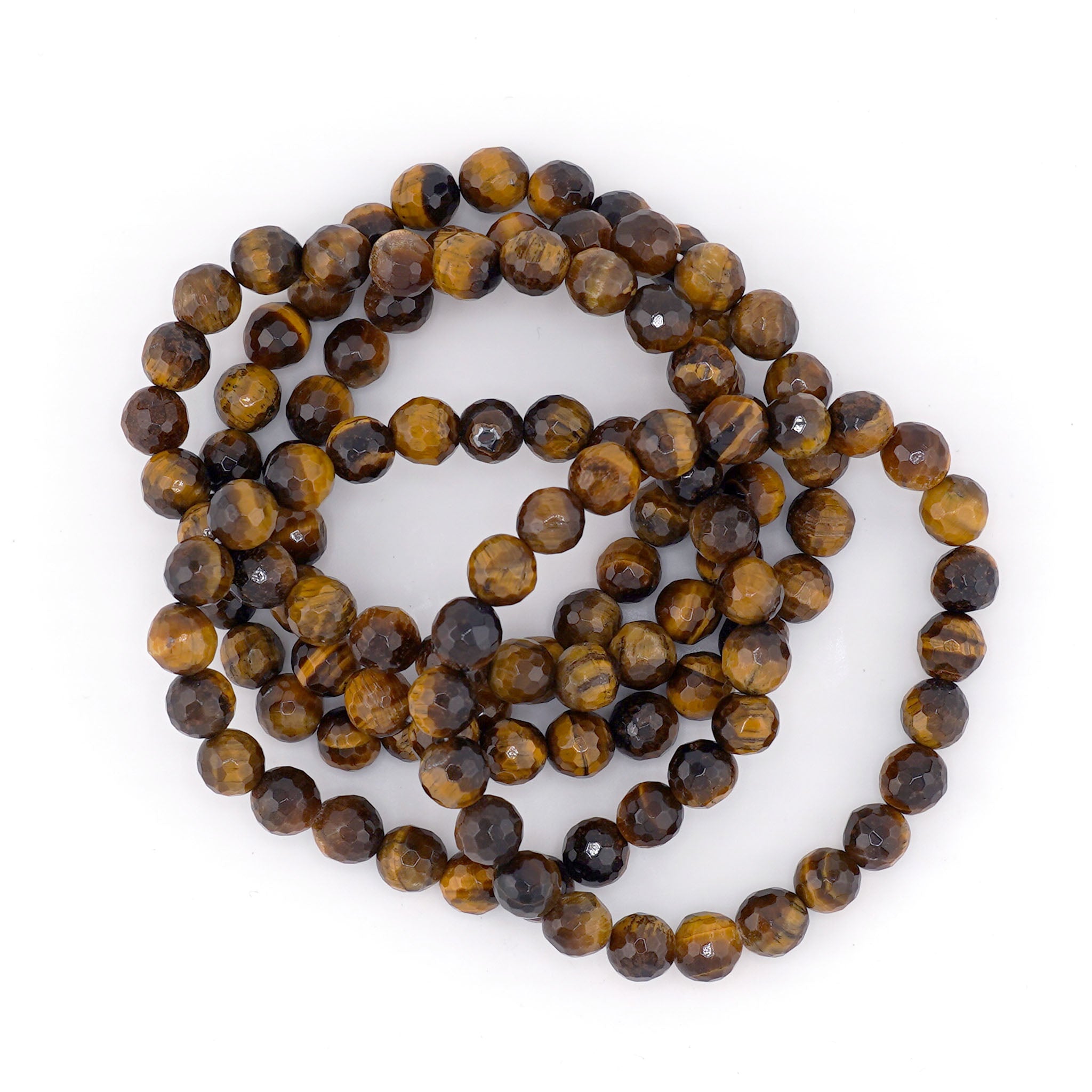 Yellow Tiger Eye Bracelet 7-8mm Faceted - 10 Pcs