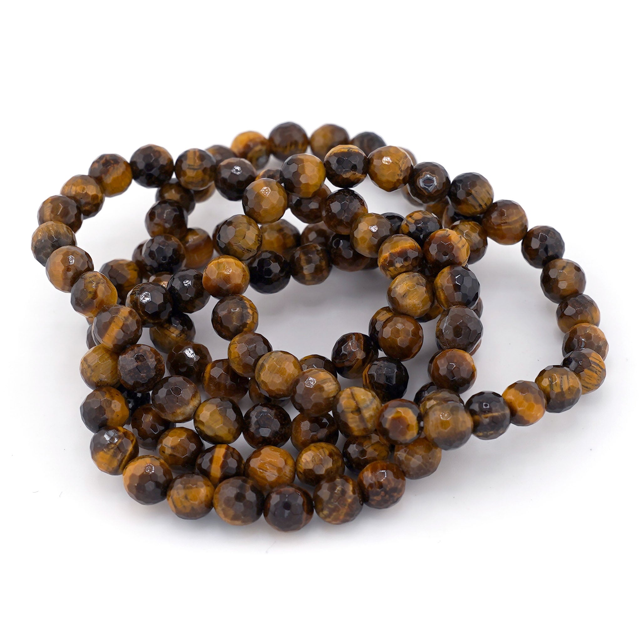Yellow Tiger Eye Bracelet 7-8mm Faceted - 10 Pcs