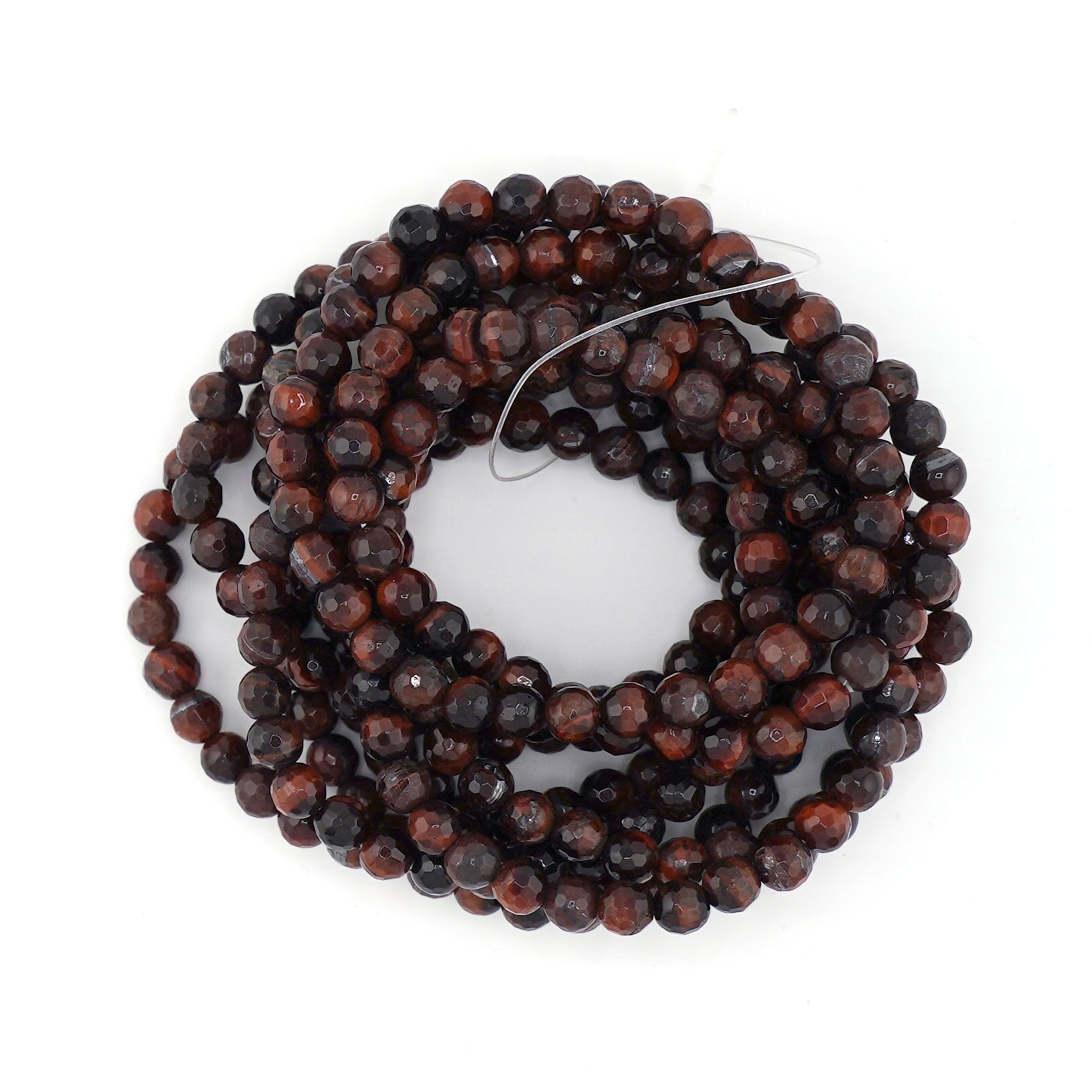 Red Tiger Eye Bracelet 6mm Faceted - 10 Pcs