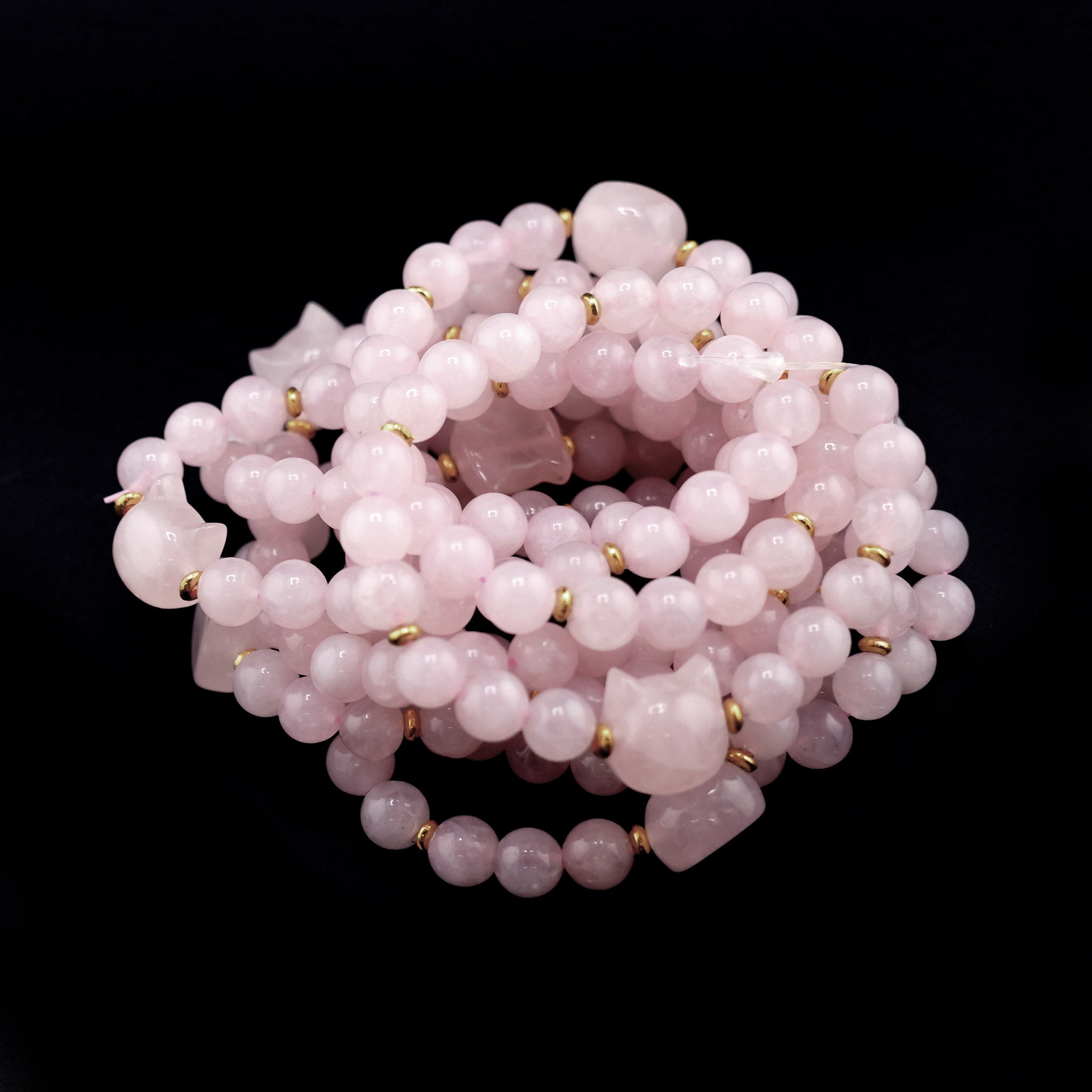 Cat Head Bracelet 8mm - 10 Pcs