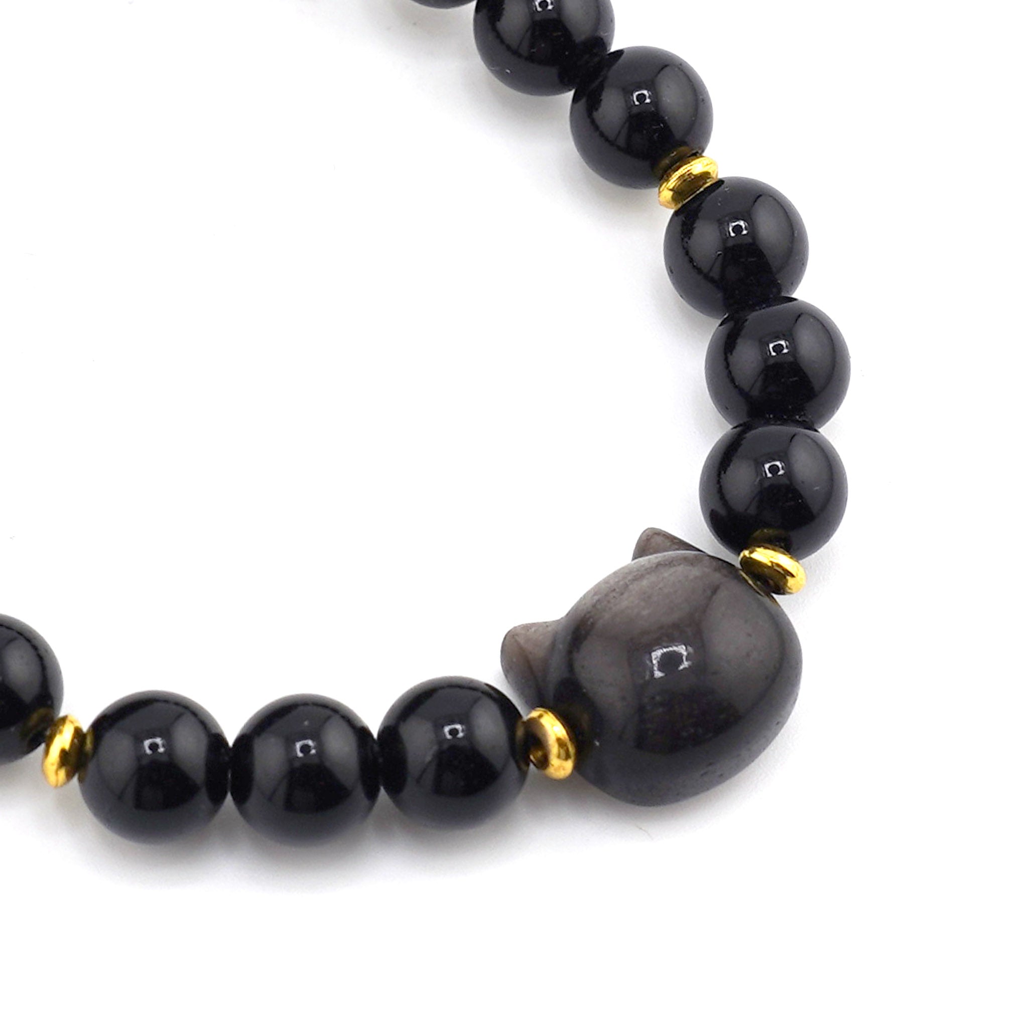 Cat Head Bracelet 8mm - 10 Pcs