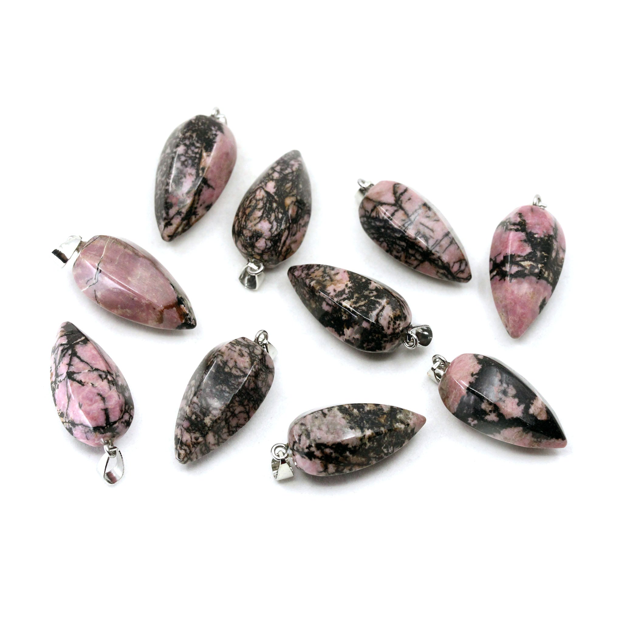 Faceted Teardrop Pendant - 10 Pcs