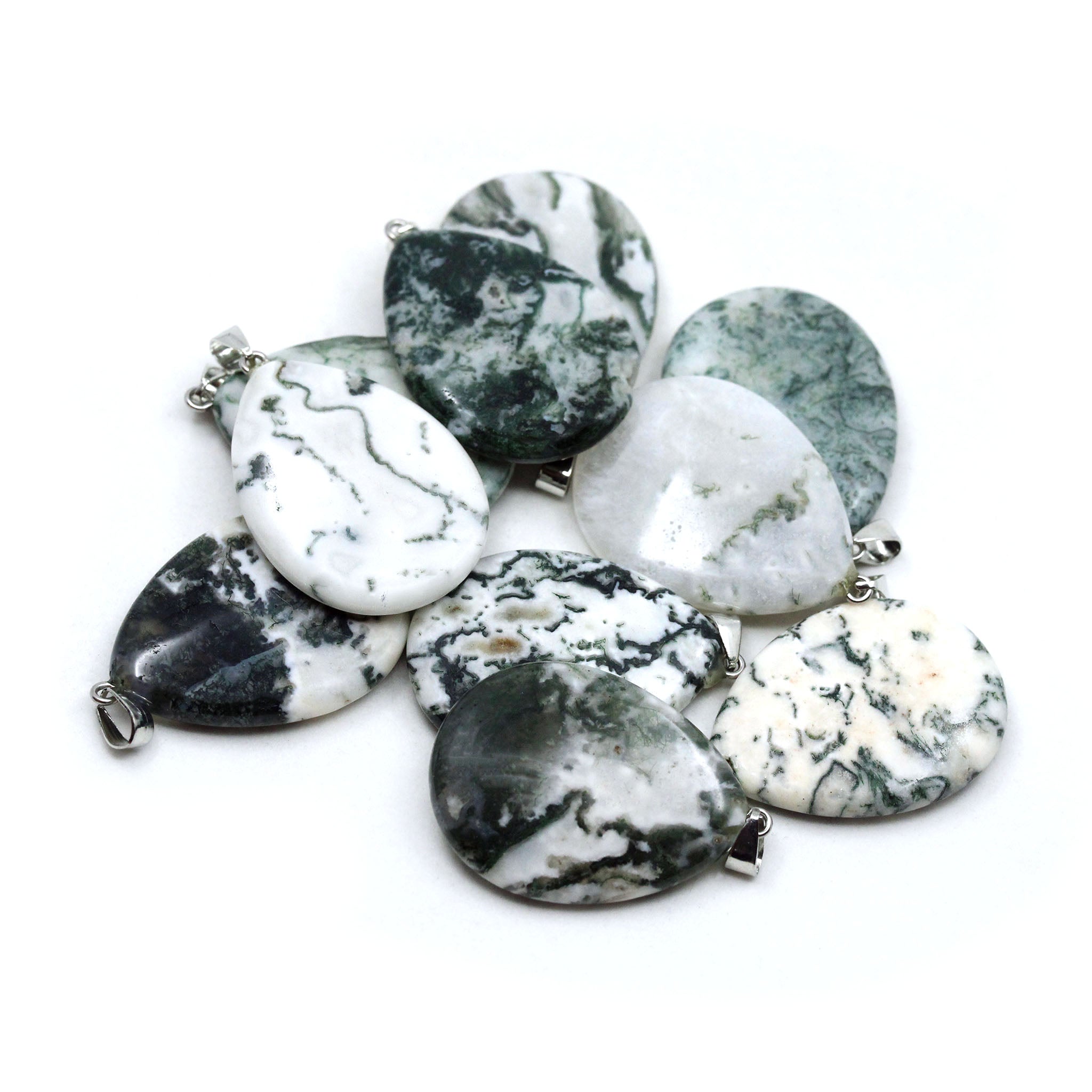 Flat Teardrop Pendant - 10 Pcs