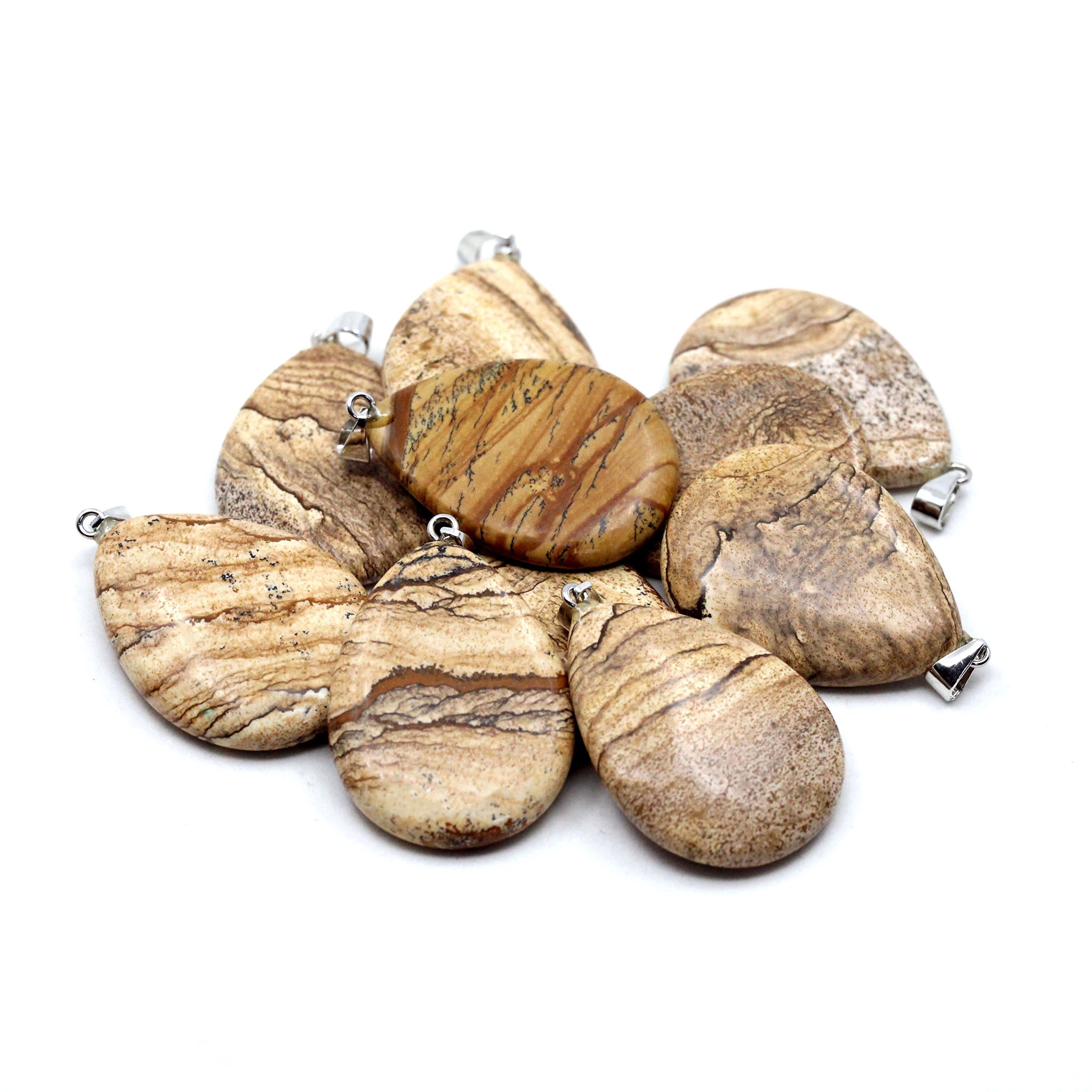Flat Teardrop Pendant - 10 Pcs