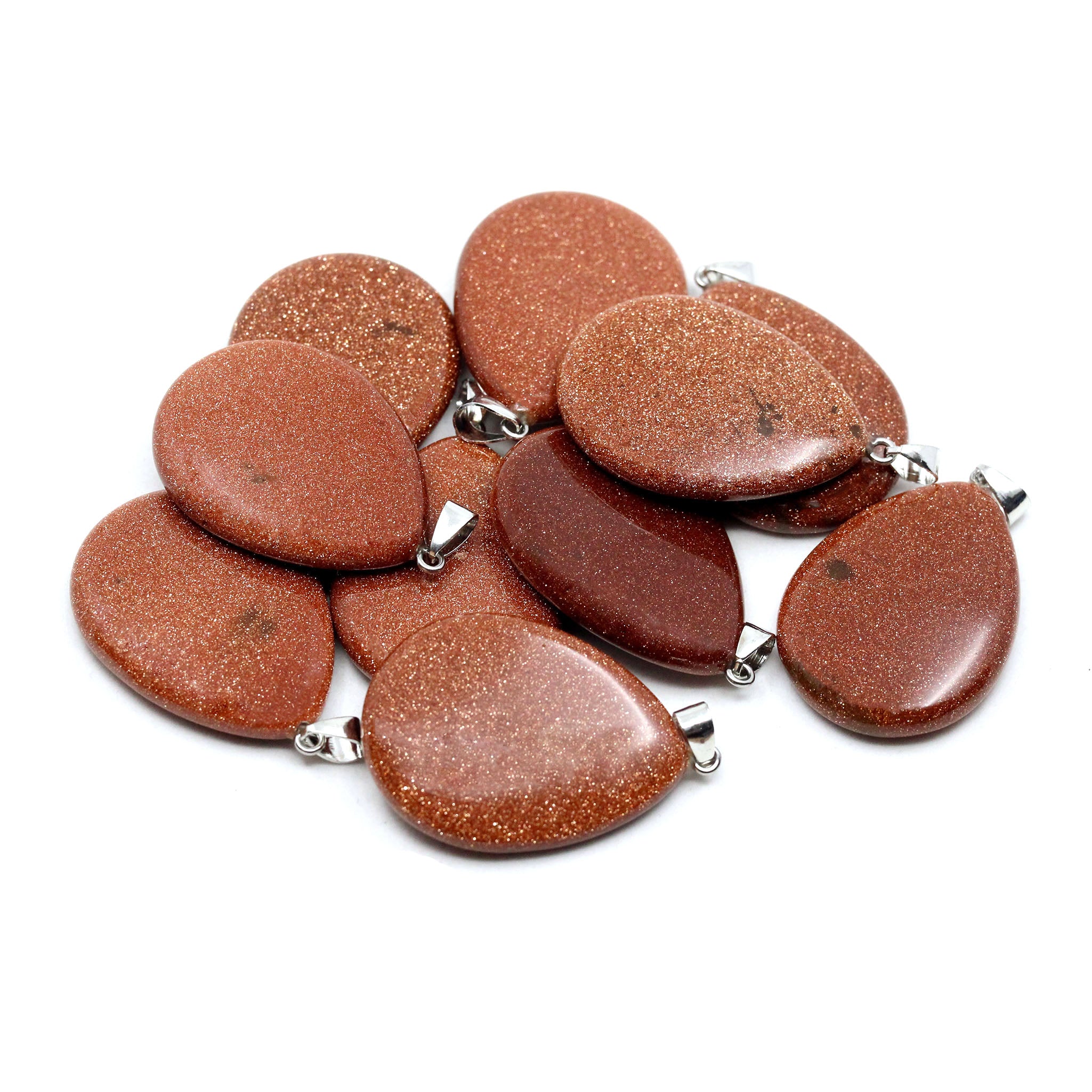 Flat Teardrop Pendant - 10 Pcs