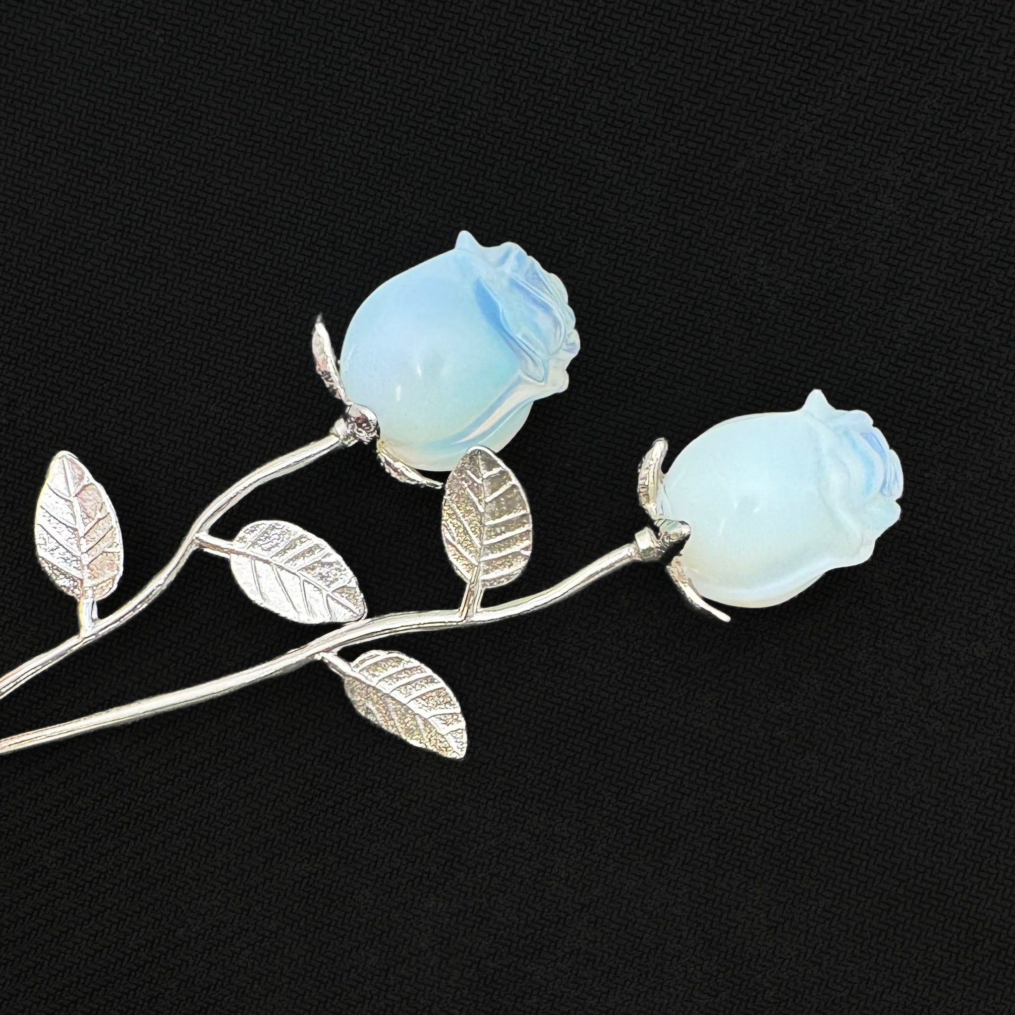 Rose with Silver Metal Stem 6 Inches