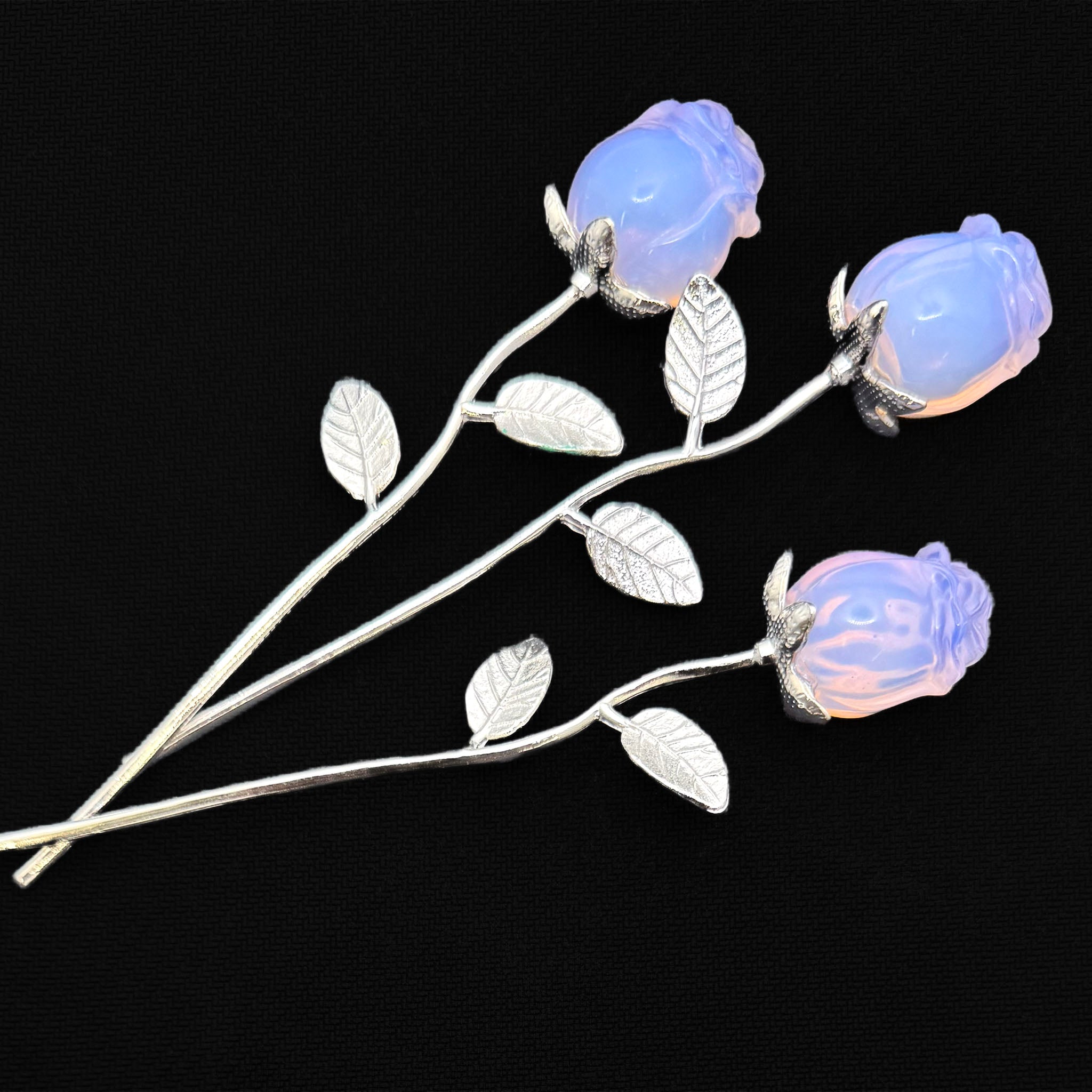 Rose with Silver Metal Stem 6 Inches