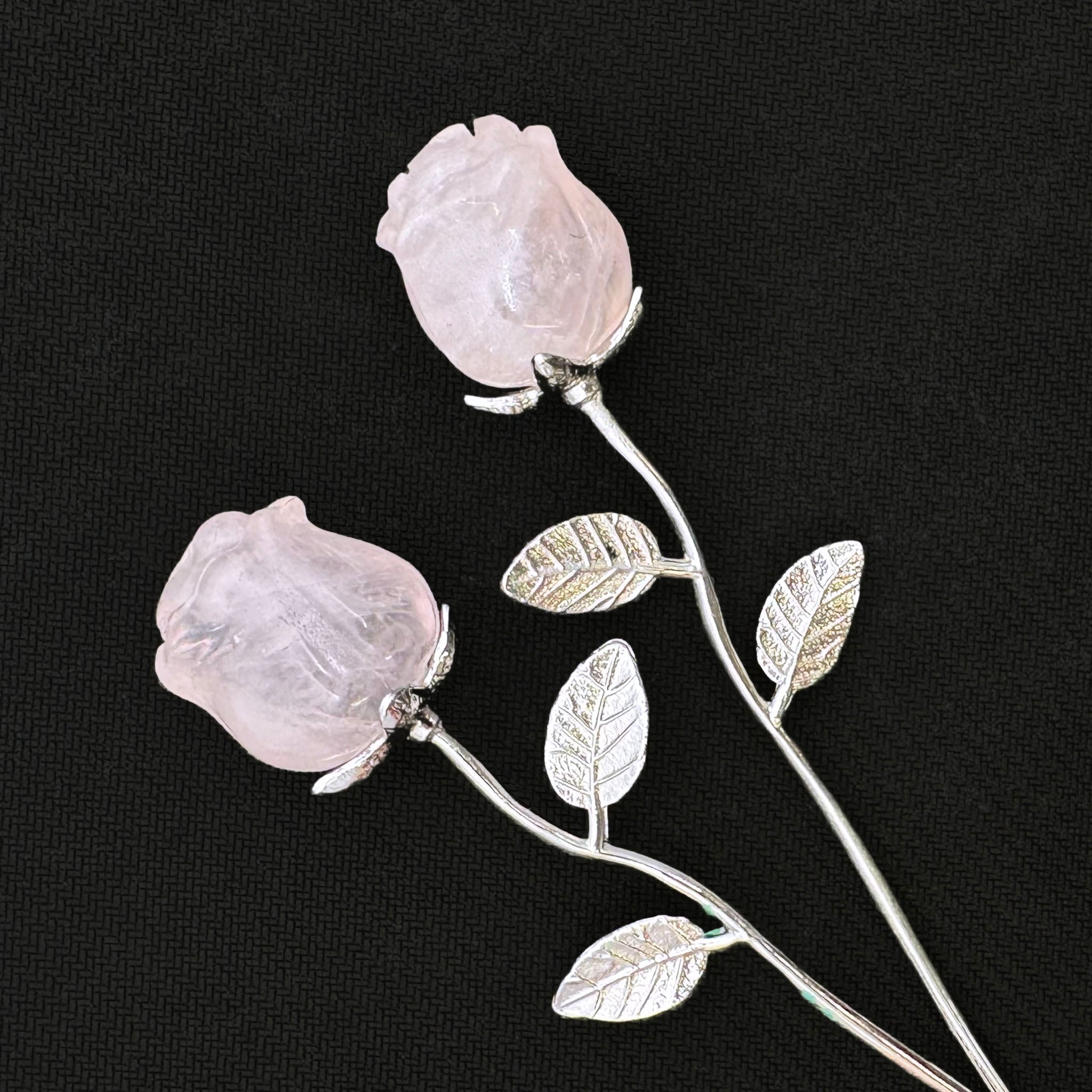 Rose with Silver Metal Stem 6 Inches