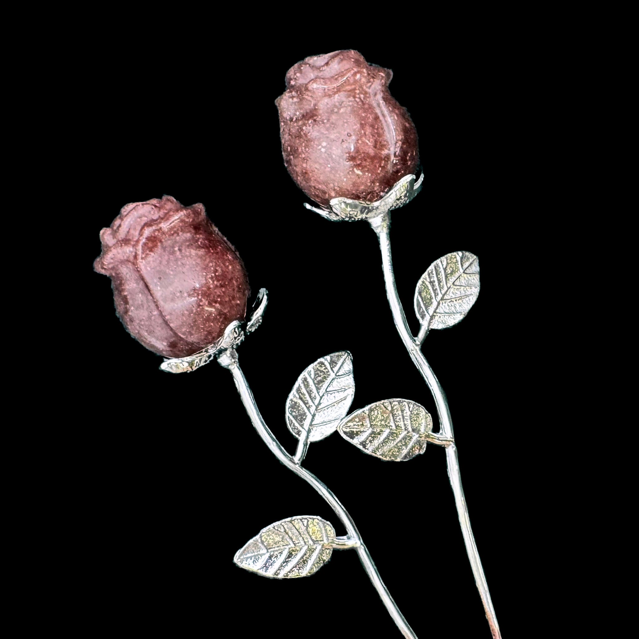 Rose with Silver Metal Stem 6 Inches