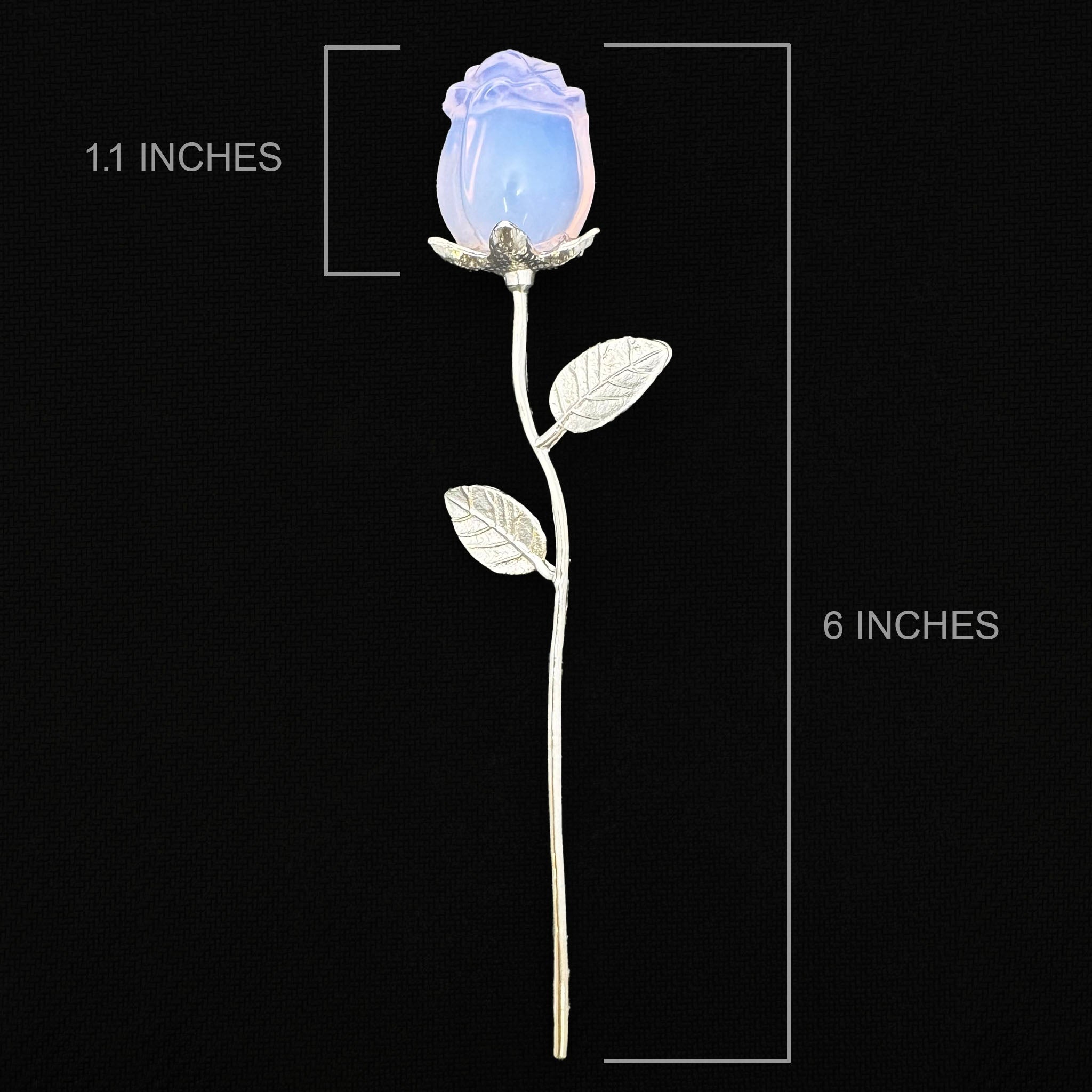 Rose with Silver Metal Stem 6 Inches