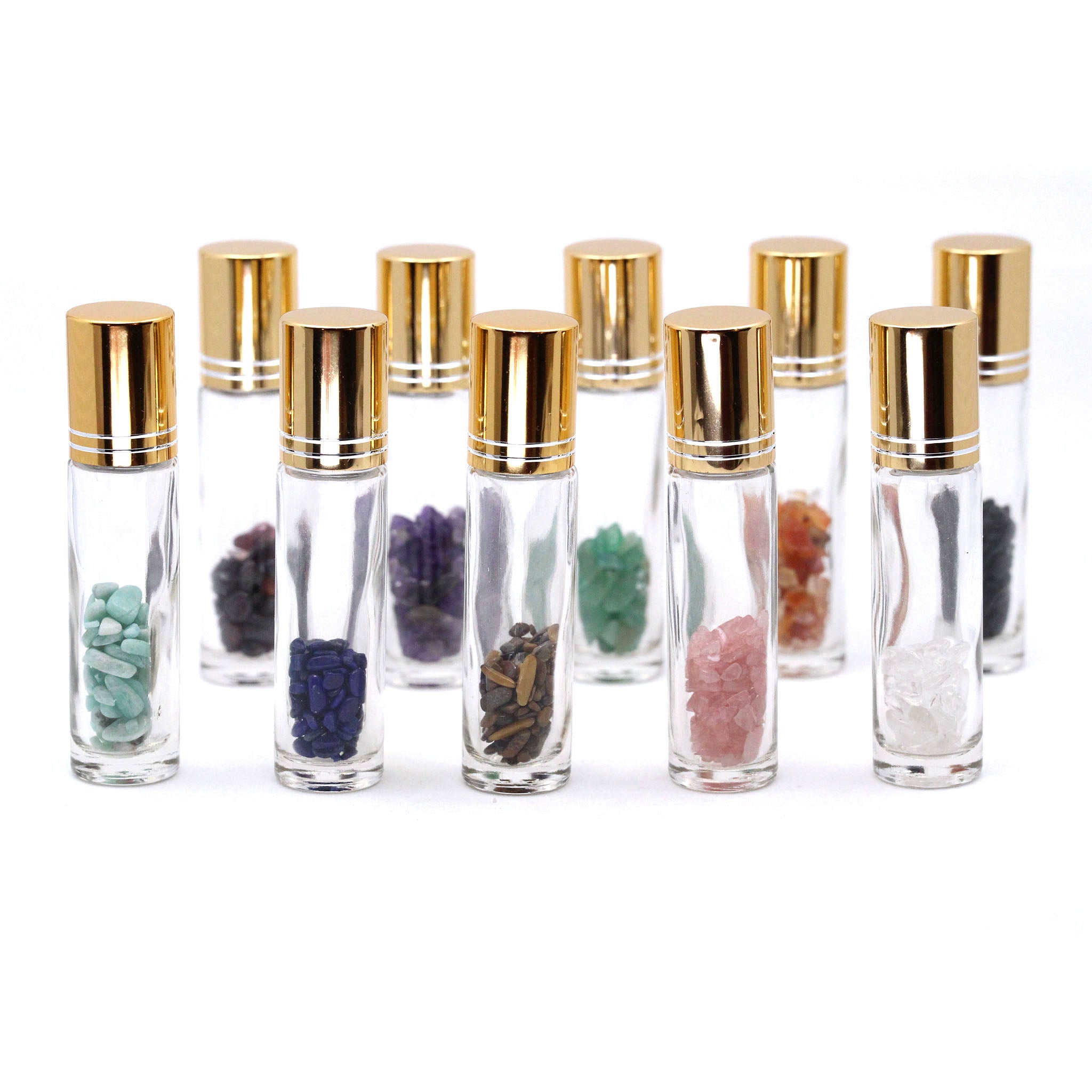 Perfume Roller with Crystal Chips - 10 Pcs