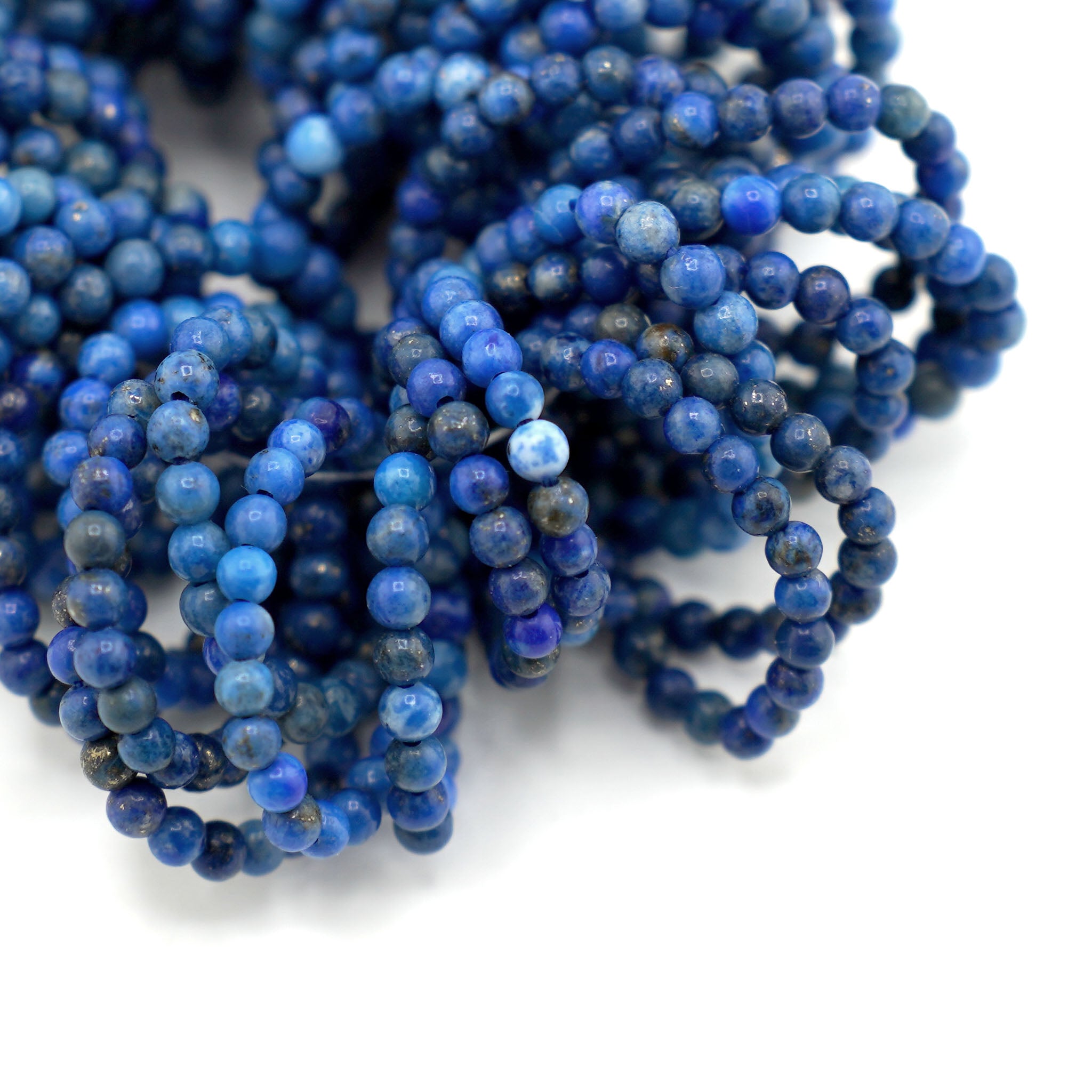 Lapis Bead Ring - 50 Pcs