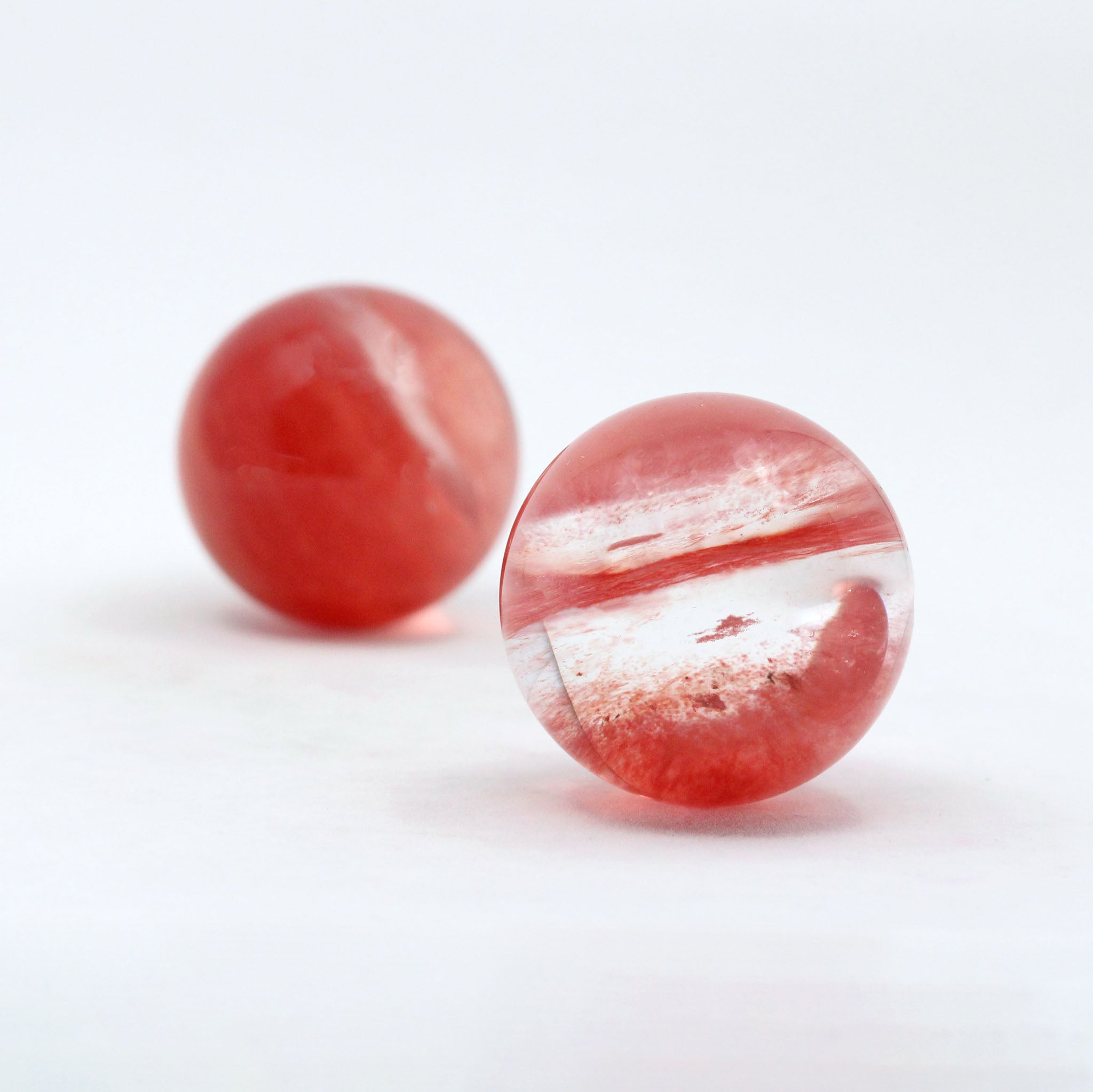 Cherry Quartz Sphere - 2 Pc